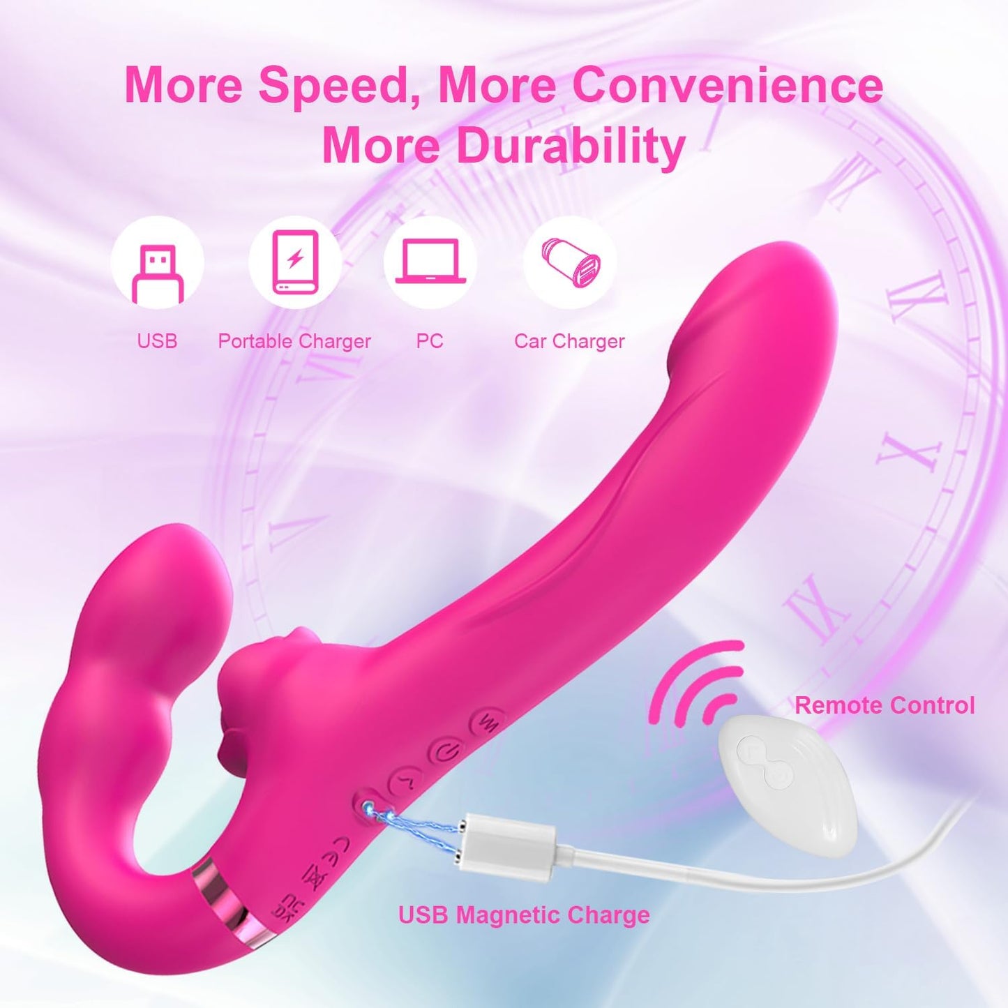 RoseDuo Strapless Vibrating Double Dildo - Vixen | Nova Network
