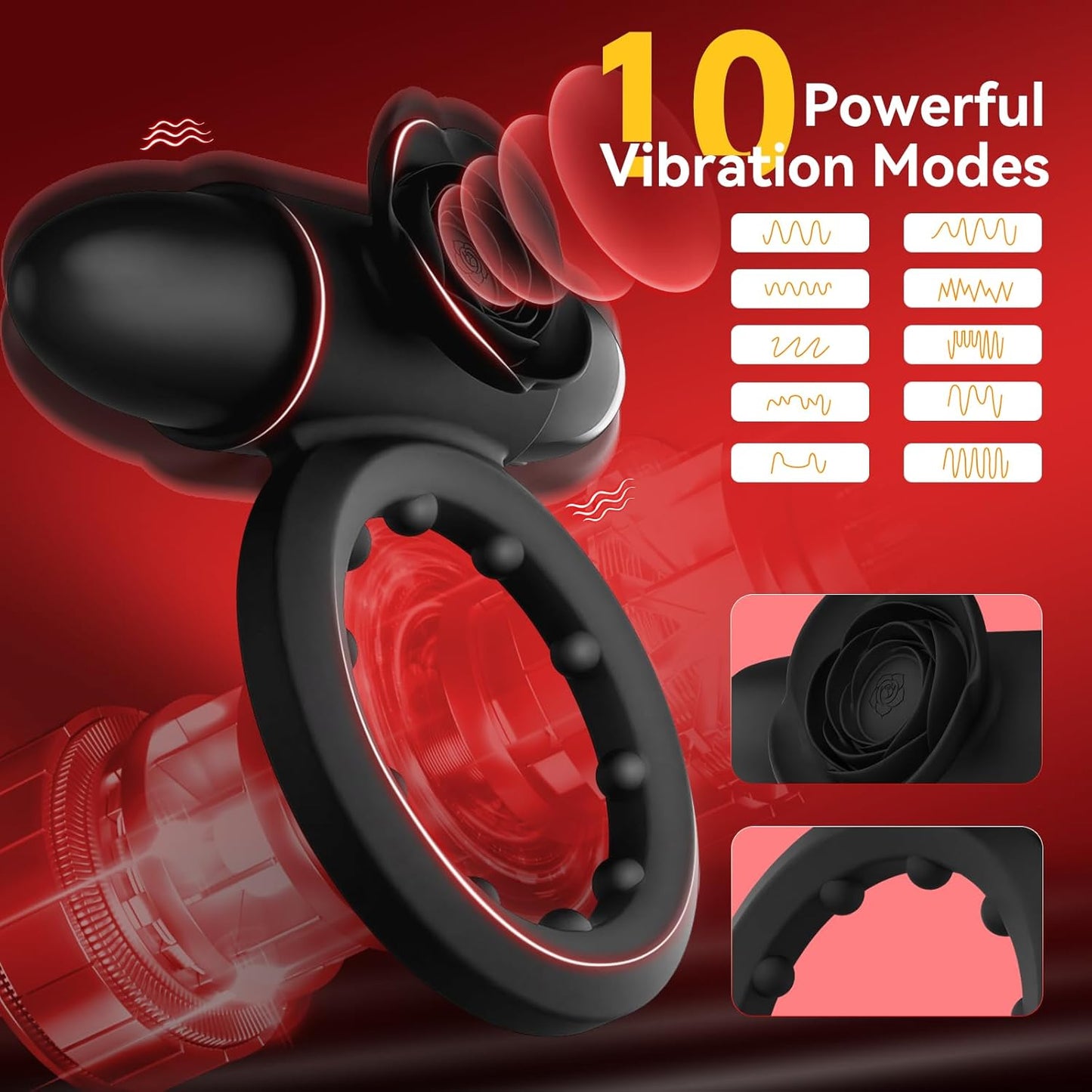 RoseGrip Bullet Vibrator Penis Ring - Vixen | Nova Network