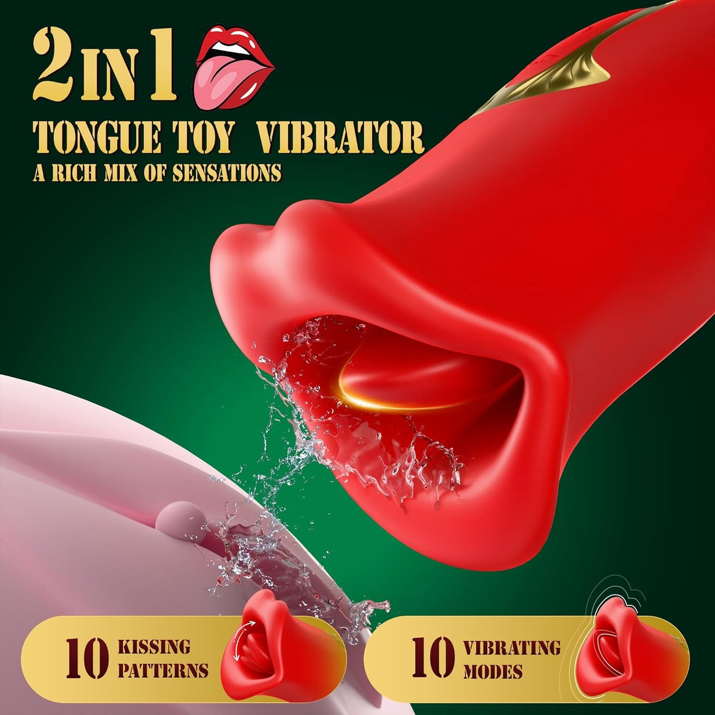 RoseLuxe 2 - in - 1 Tongue & Clit Vibrator - Vixen | Nova Network