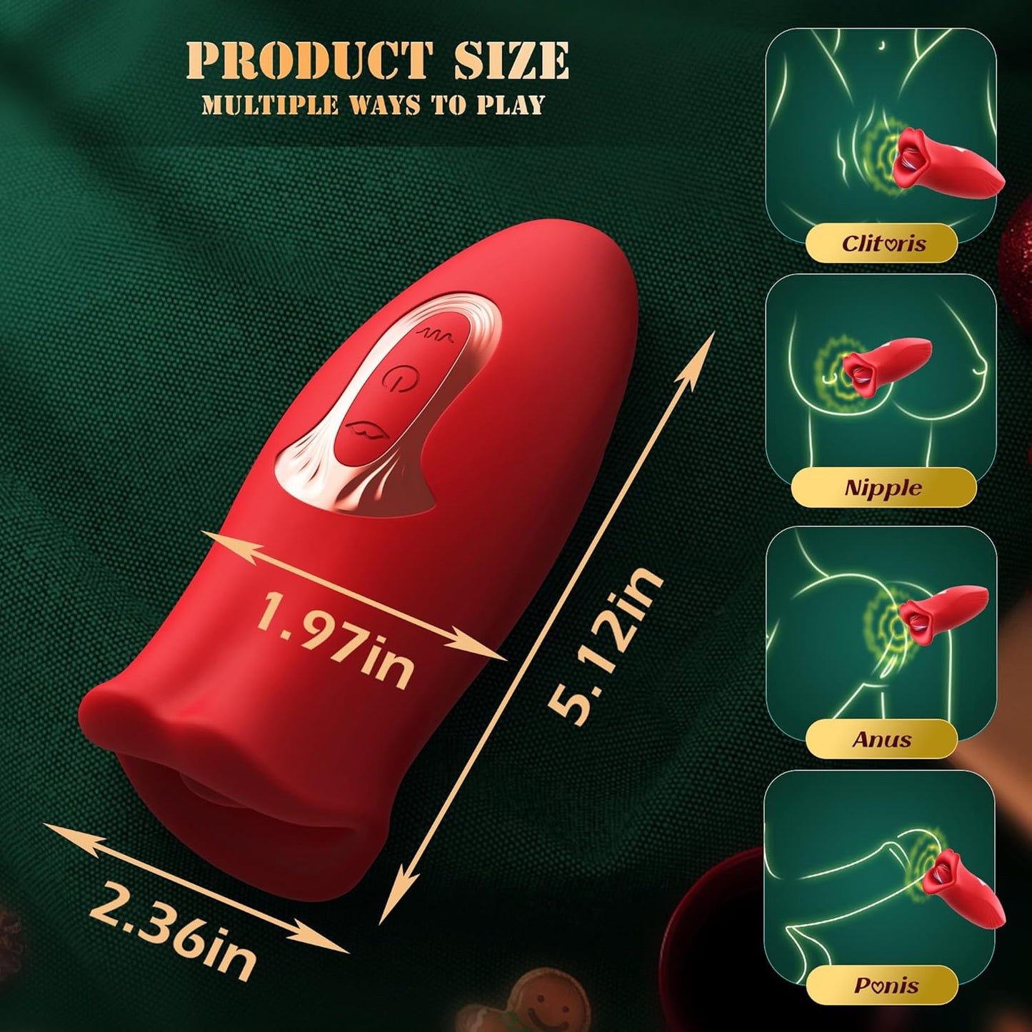 RoseLuxe 2 - in - 1 Tongue & Clit Vibrator - Vixen | Nova Network