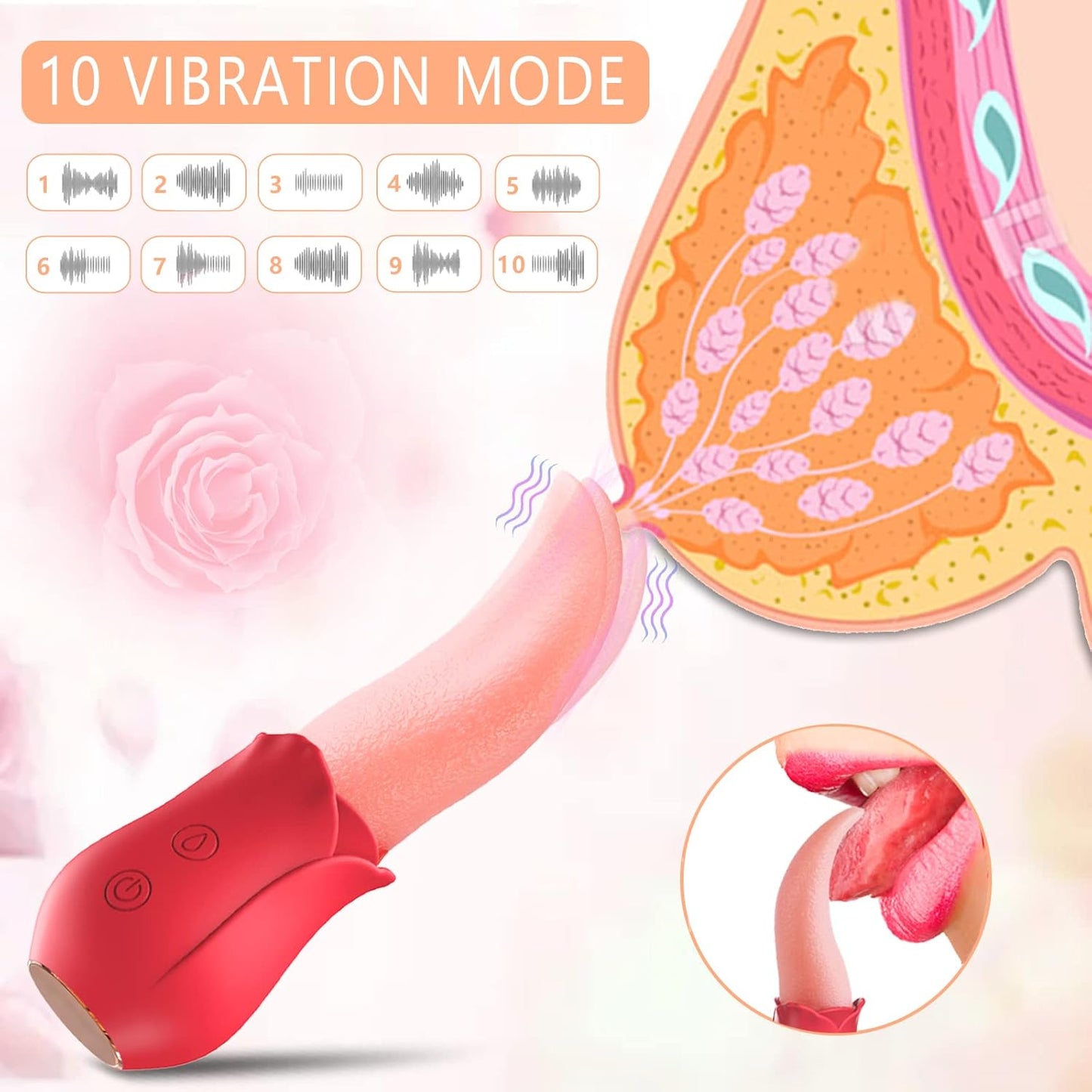 RoseTongue 10 - Mode Clitoral & G - Spot Vibrator - Vixen | Nova Network