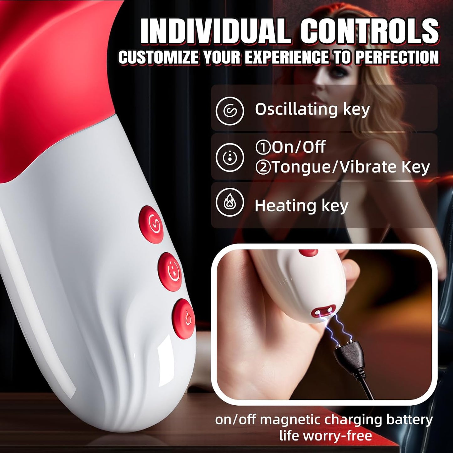 RoseTouch 5 - in - 1 G - Spot Tongue Vibrator - Vixen | Nova Network