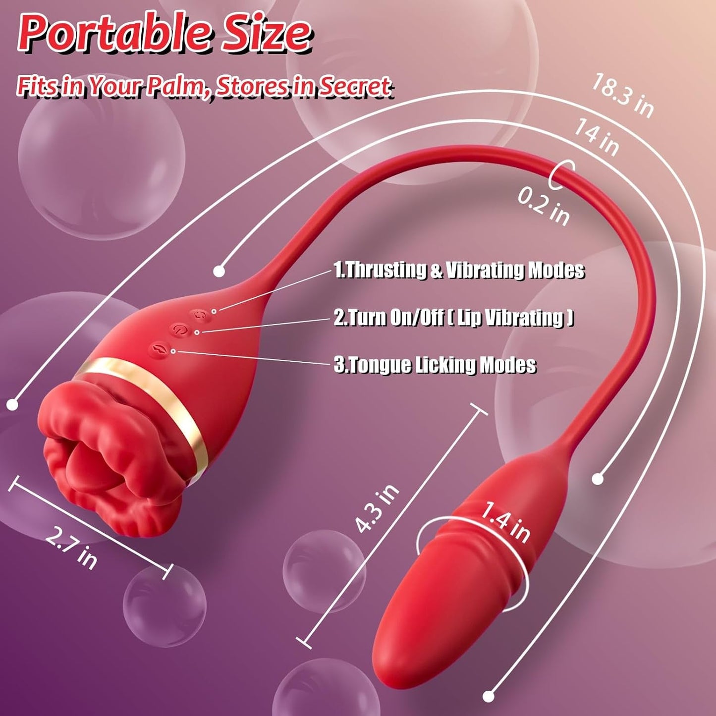 ScarletBloom 3-in-1 Rose Vibrator – Suck, Lick & Thrust - Vixen Adult Playroom