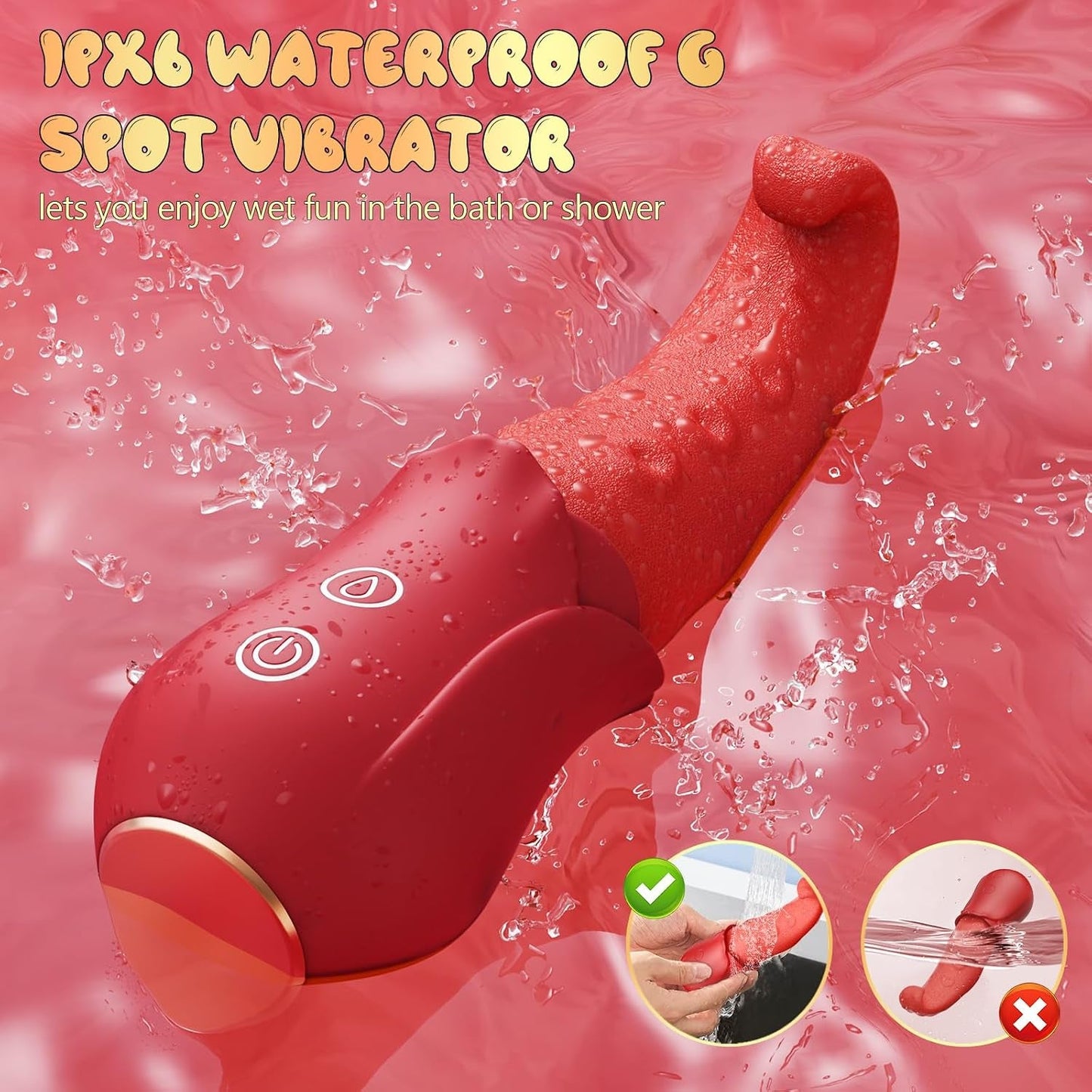 ScarletTongue 3-in-1 Rose Tongue Vibrator – Lick, Swing & Vibrate - Vixen Adult Playroom