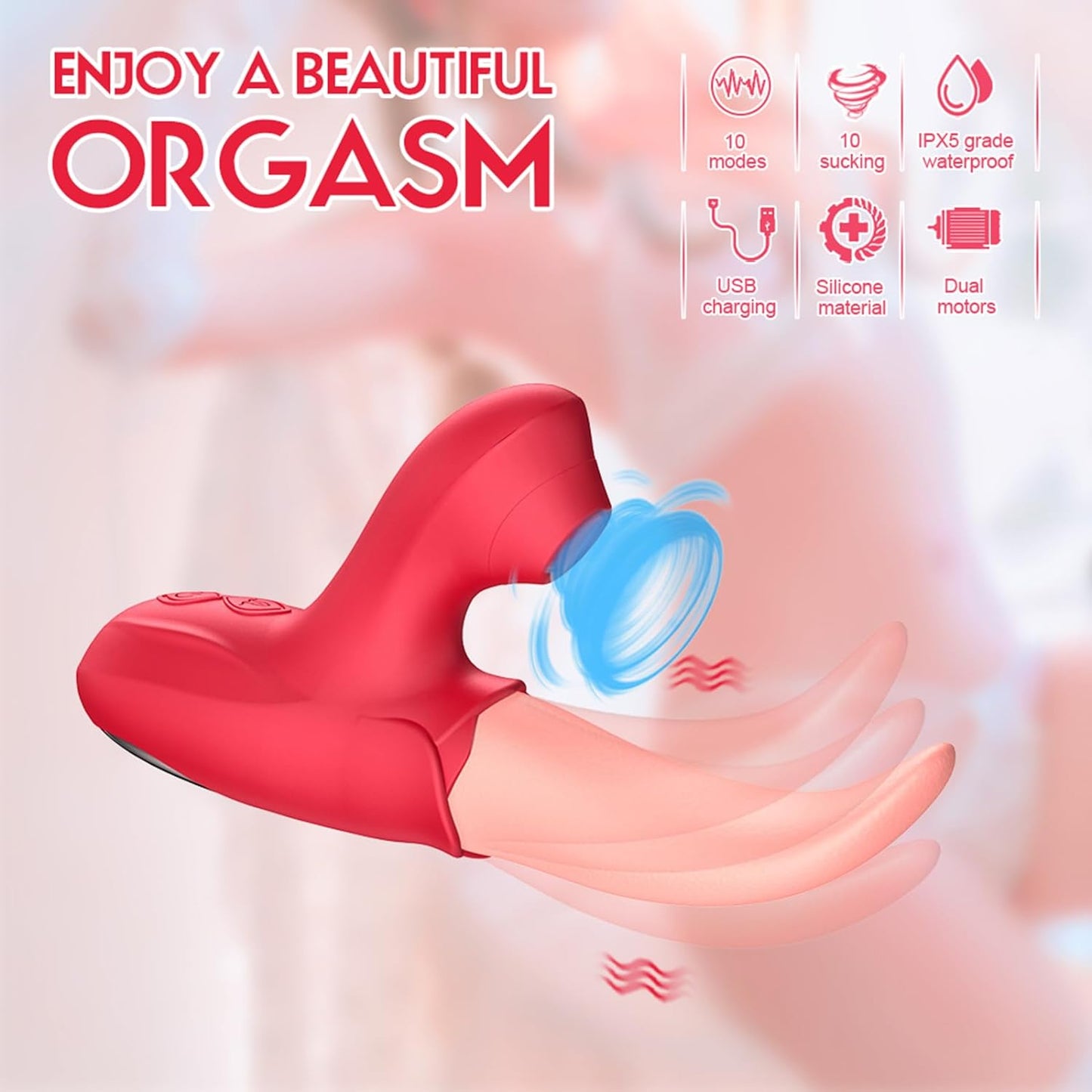 SensaTongue 10 - Mode Licking & Suction Vibrator - Vixen | Nova Network