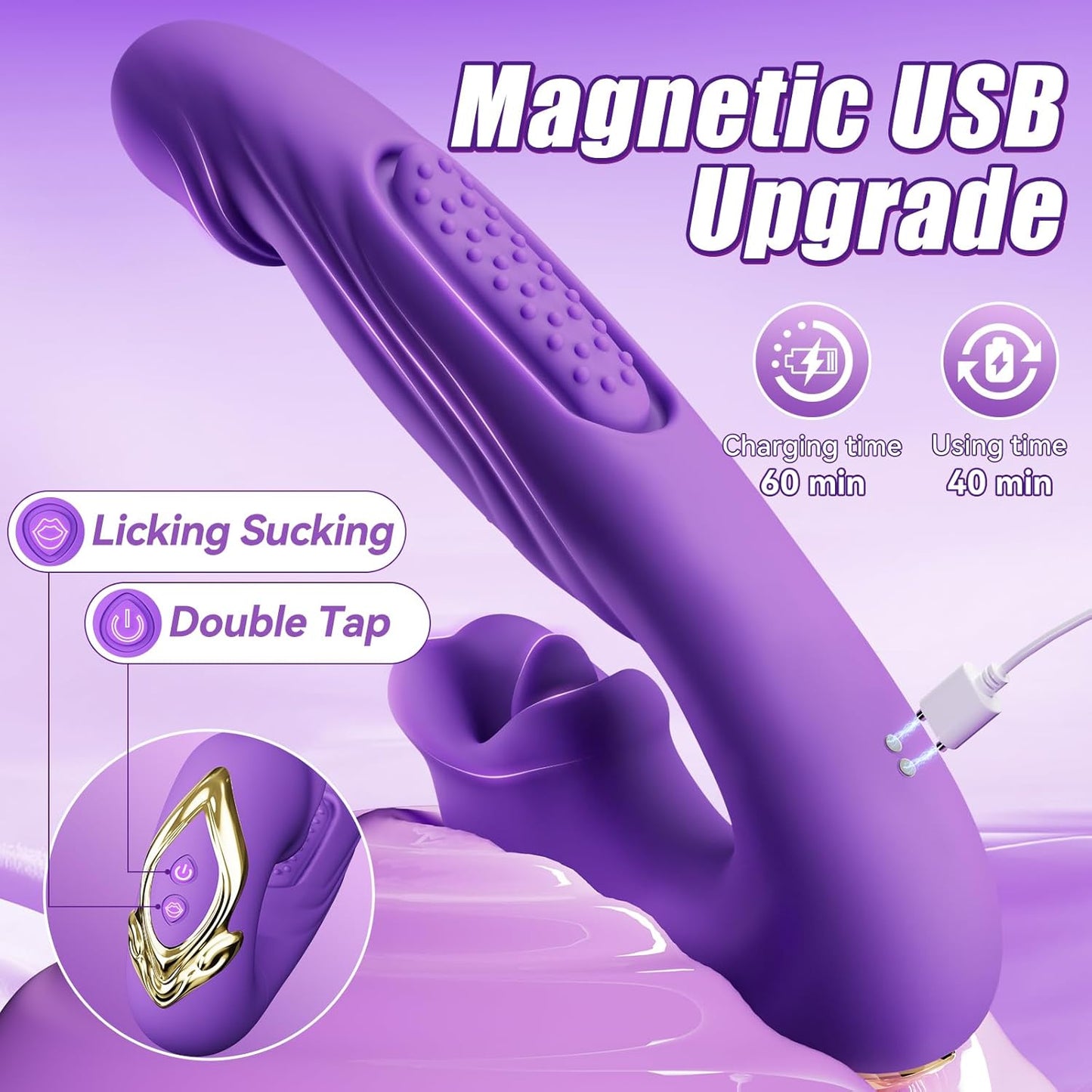 SensuBloom 4 - in - 1 Vibe – Taps, Sucks, Licks, Vibes - Vixen | Nova Network