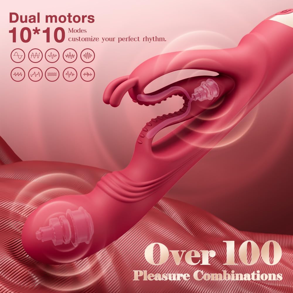 SilkenVice 4 - in - 1 Rabbit Vibrator | G - Spot & Clit Stimulation - Vixen | Nova Network