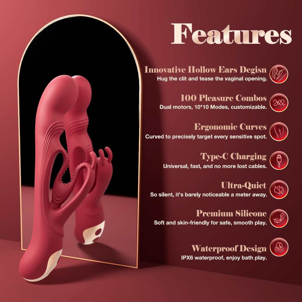 SilkenVice 4 - in - 1 Rabbit Vibrator | G - Spot & Clit Stimulation - Vixen | Nova Network