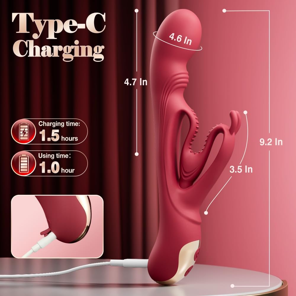 SilkenVice 4 - in - 1 Rabbit Vibrator | G - Spot & Clit Stimulation - Vixen | Nova Network