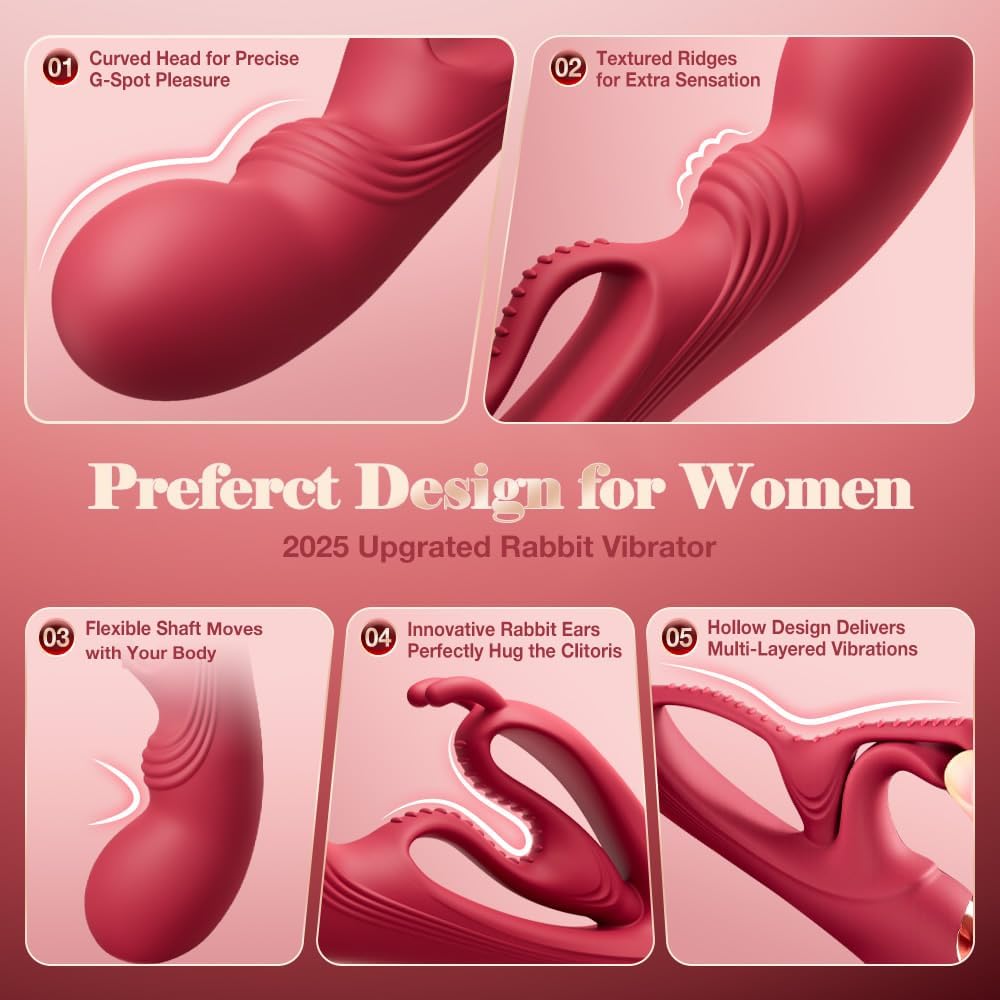 SilkenVice 4 - in - 1 Rabbit Vibrator | G - Spot & Clit Stimulation - Vixen | Nova Network