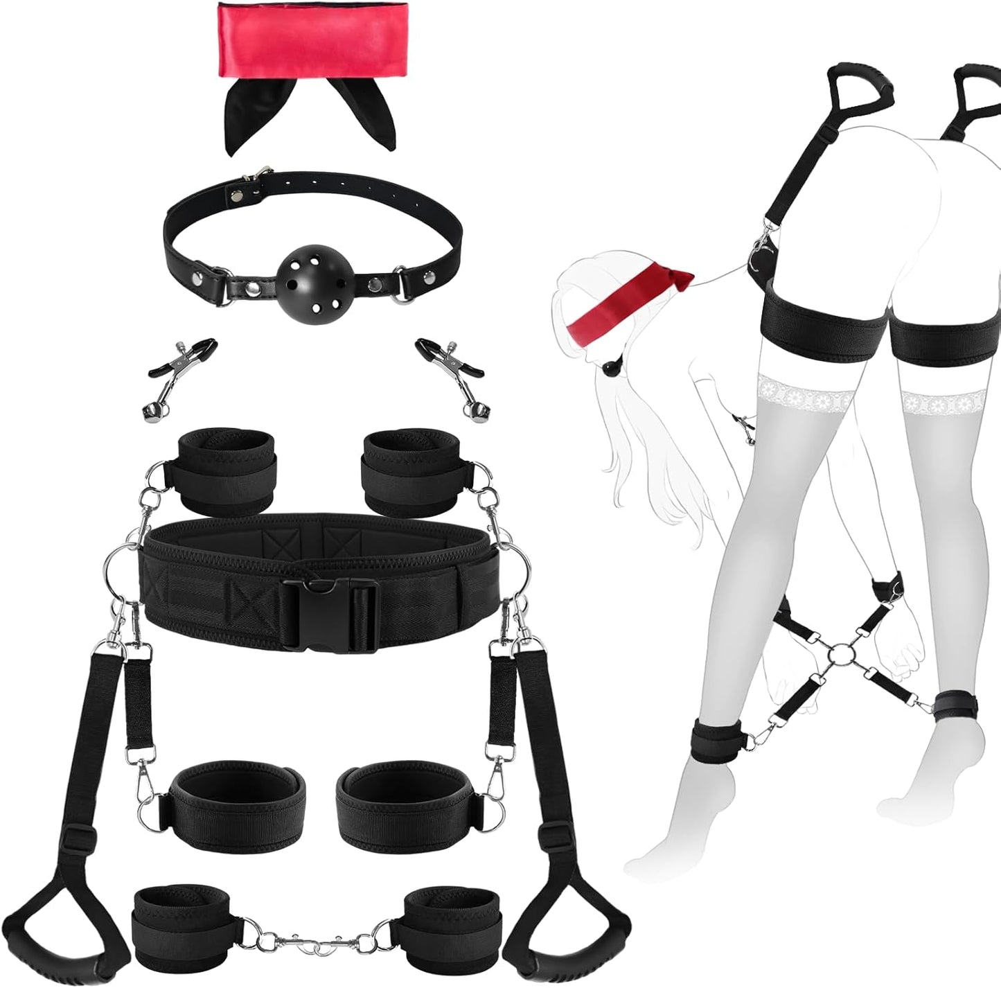 SinGrip 9 - Piece BDSM Restraints Set - Vixen | Nova Network
