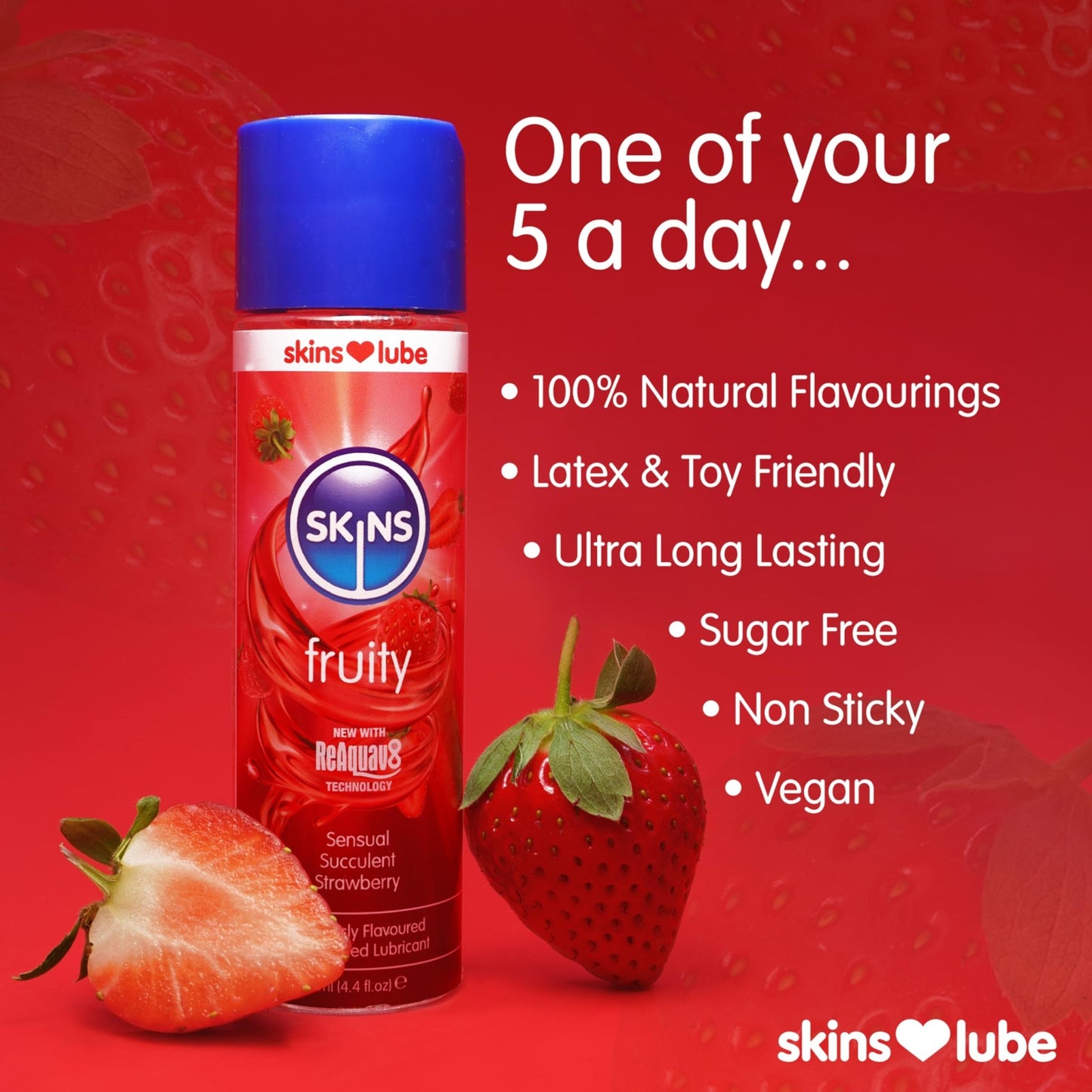 Skins Strawberry Flavored Lube Gel - Flavored Adult Lube for Oral and Fruity Edible Lubricants - Vixen | Nova Network
