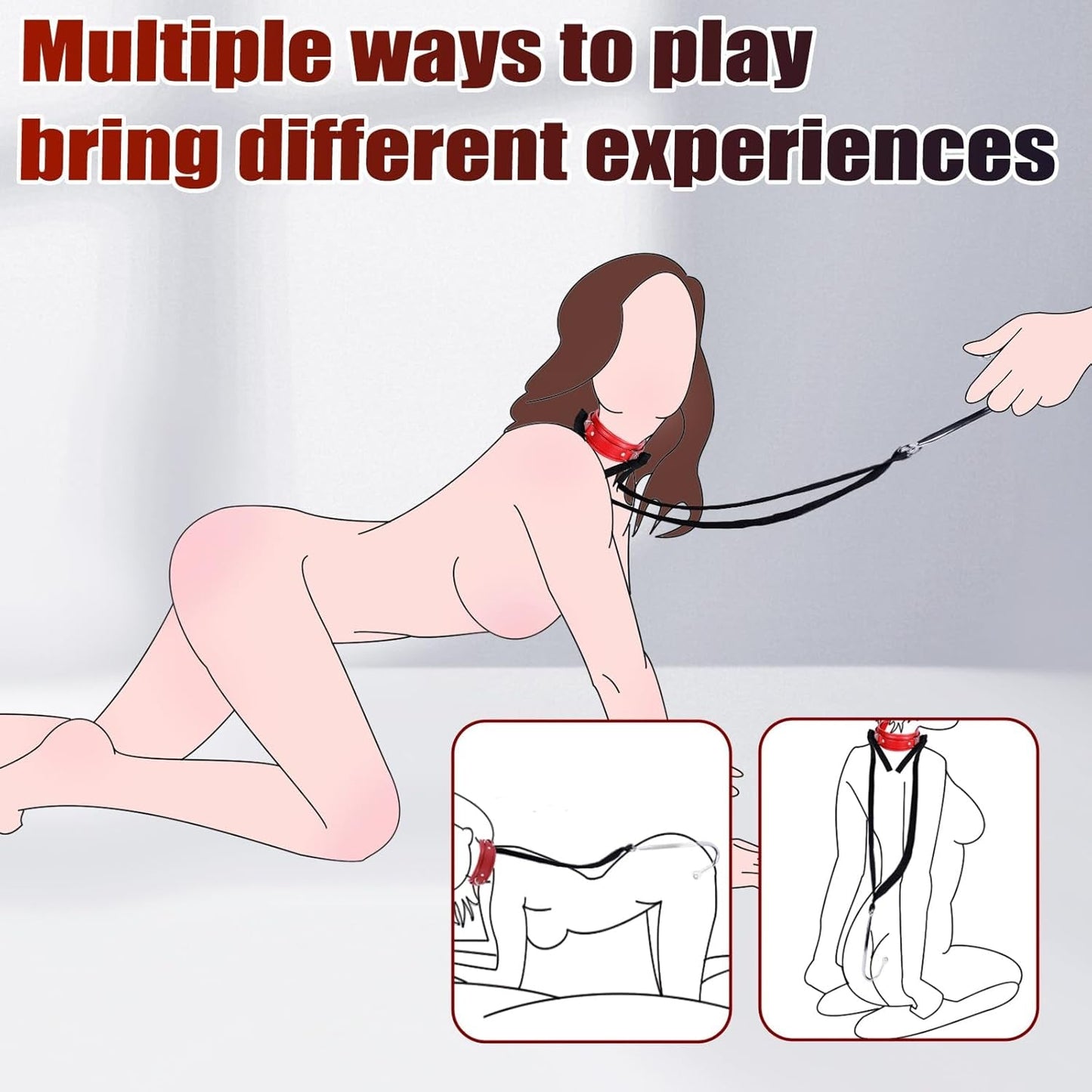 SteelTether BDSM Anal Hook Set – Leather Collar & Steel Trainer - Vixen Adult Playroom
