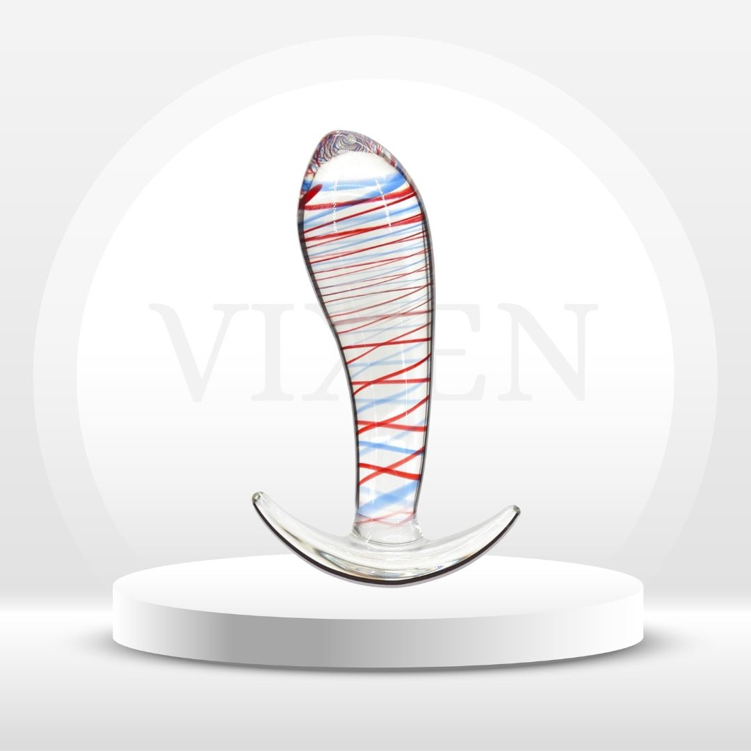 StripeGlow Glass Anal Plug - Vixen | Nova Network