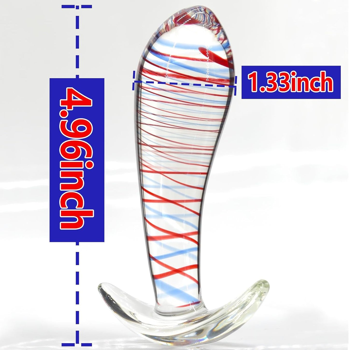 StripeGlow Glass Anal Plug - Vixen | Nova Network