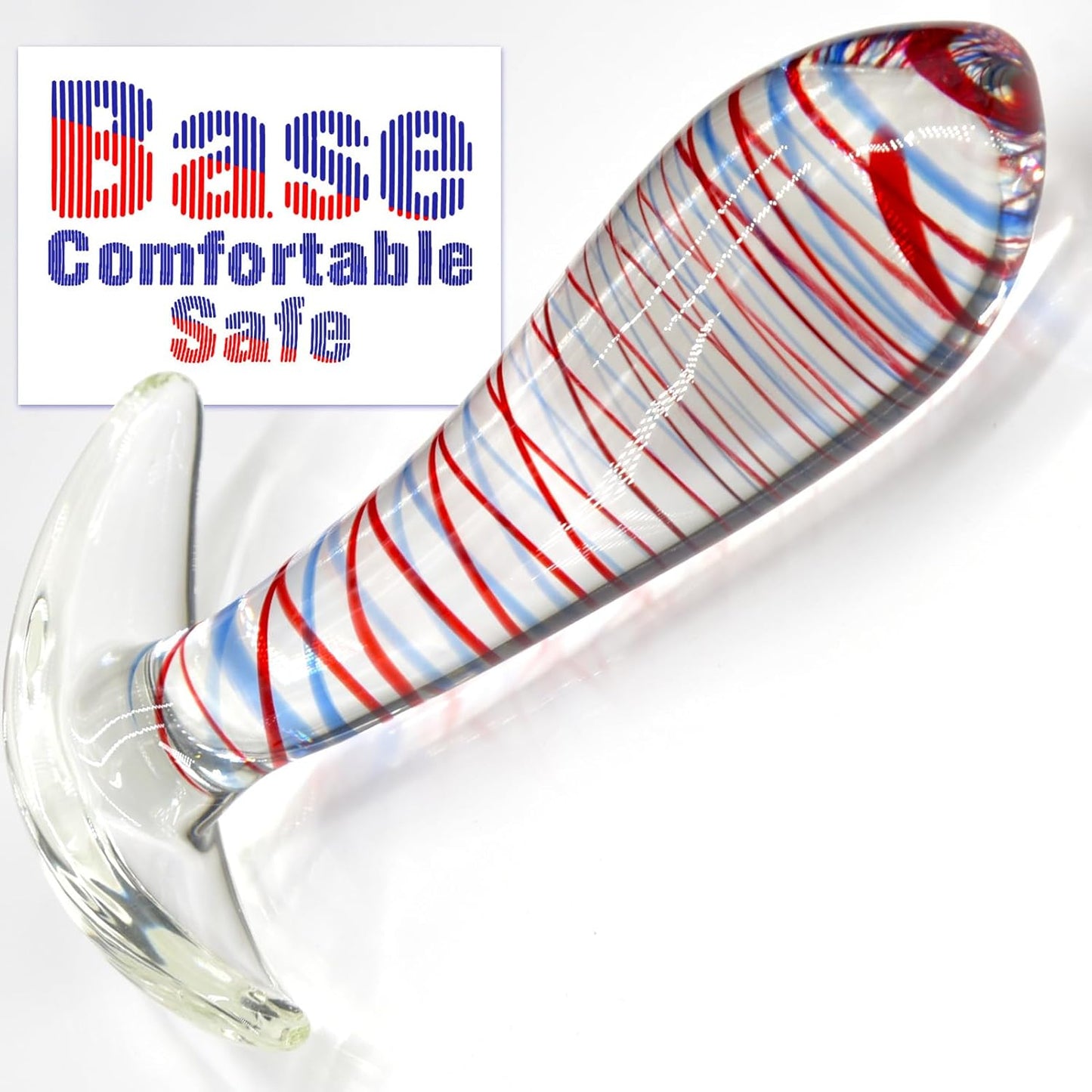 StripeGlow Glass Anal Plug - Vixen | Nova Network