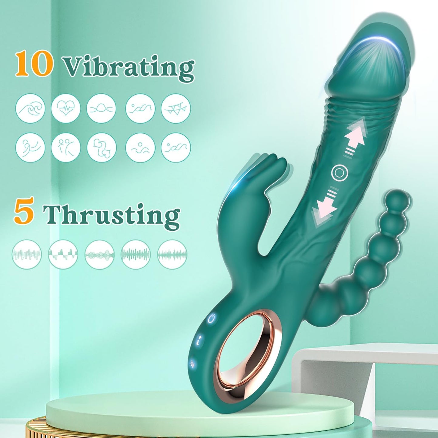 SuperX Thrusting Rabbit Vibrator with Anal Beads - Vixen | Nova Network
