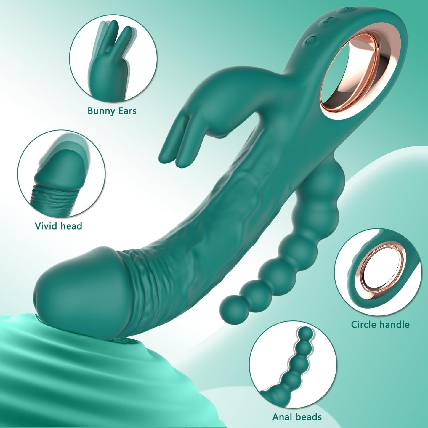 SuperX Thrusting Rabbit Vibrator with Anal Beads - Vixen | Nova Network