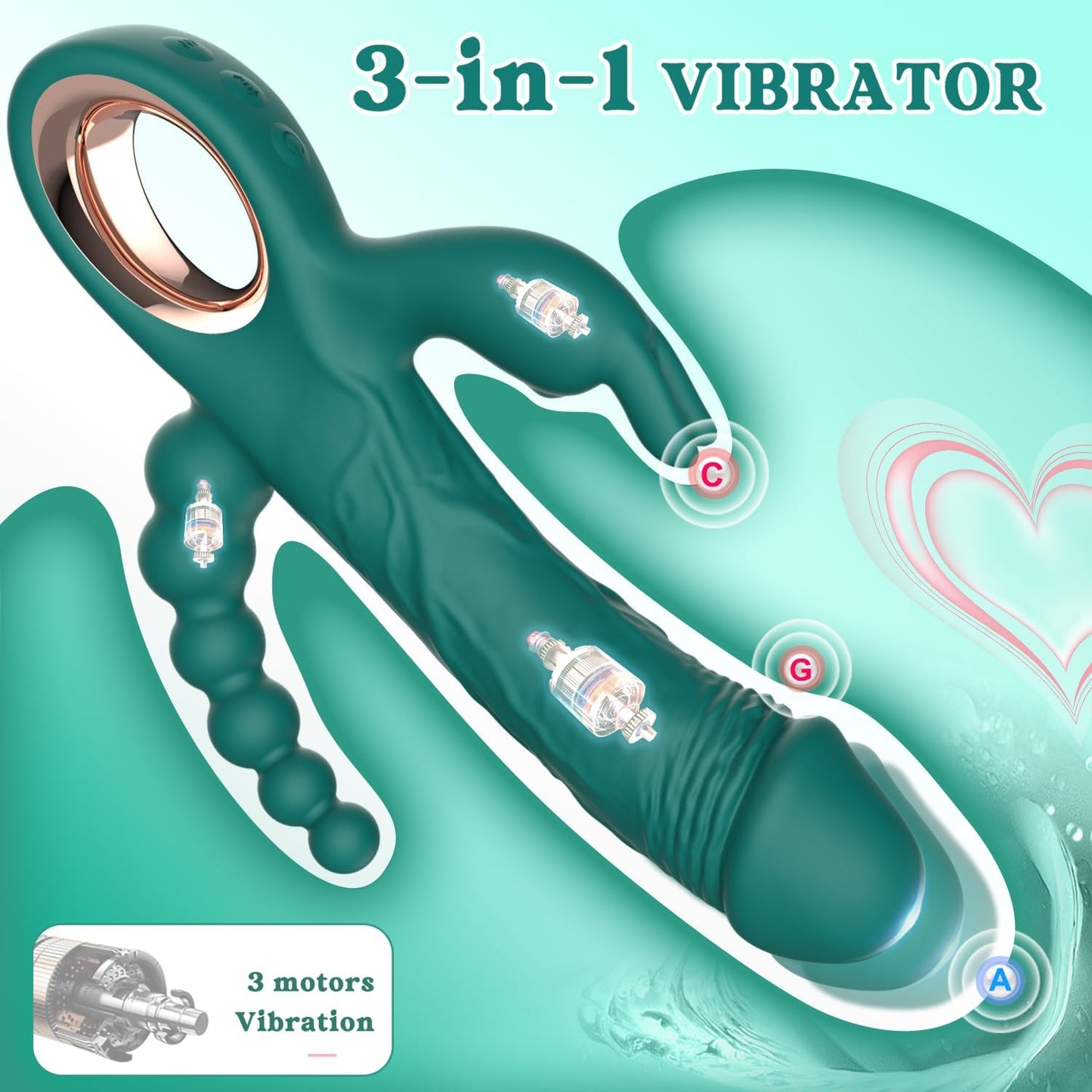 SuperX Thrusting Rabbit Vibrator with Anal Beads - Vixen | Nova Network