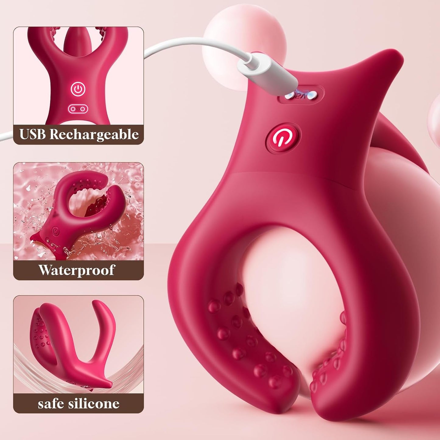 Sync & Bliss Vibrating Cock Ring – Clit & G-Spot Sleeve, 10 Modes - Vixen Adult Playroom