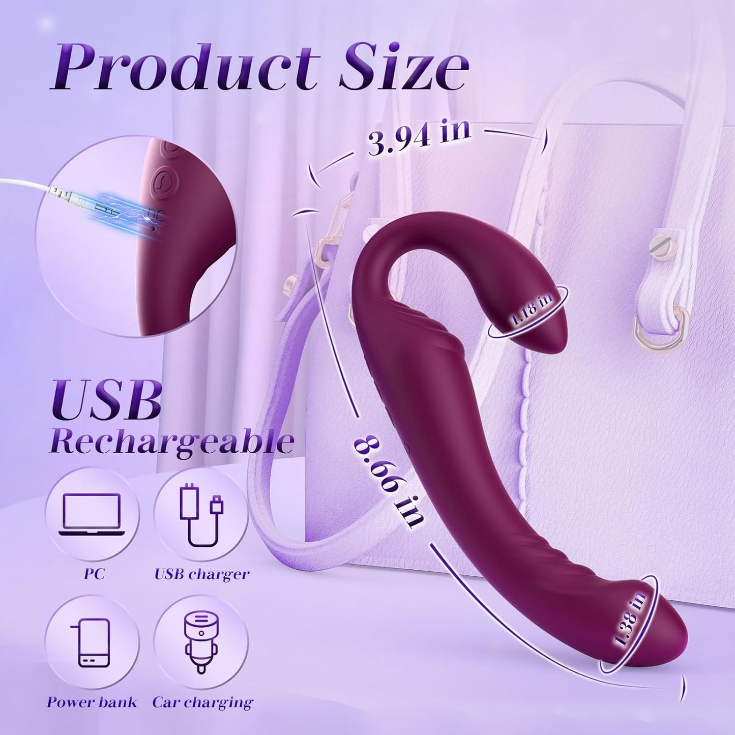 ThrioSync 3 - in - 1 Strapless Dual Ended Vibrator - Vixen | Nova Network
