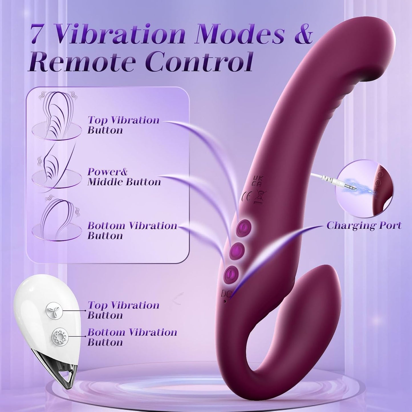 ThrioSync 3 - in - 1 Strapless Dual Ended Vibrator - Vixen | Nova Network