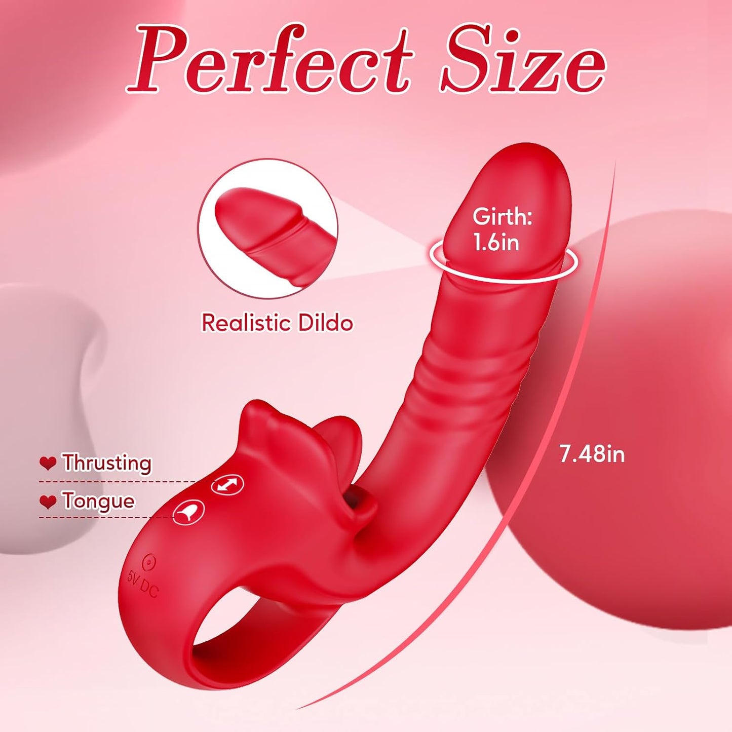 ThronyX Dual - Action Rose Thrusting & Licking Vibrator - Vixen | Nova Network