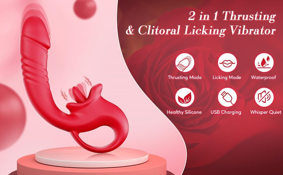 ThronyX Dual - Action Rose Thrusting & Licking Vibrator - Vixen | Nova Network