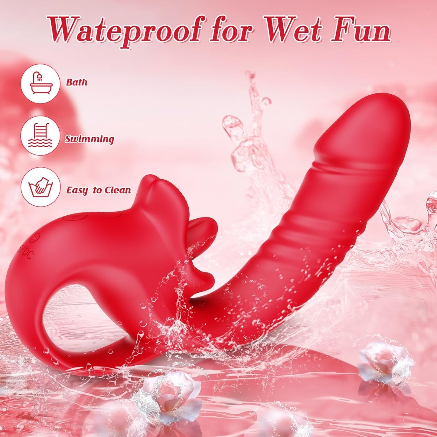 ThronyX Dual - Action Rose Thrusting & Licking Vibrator - Vixen | Nova Network