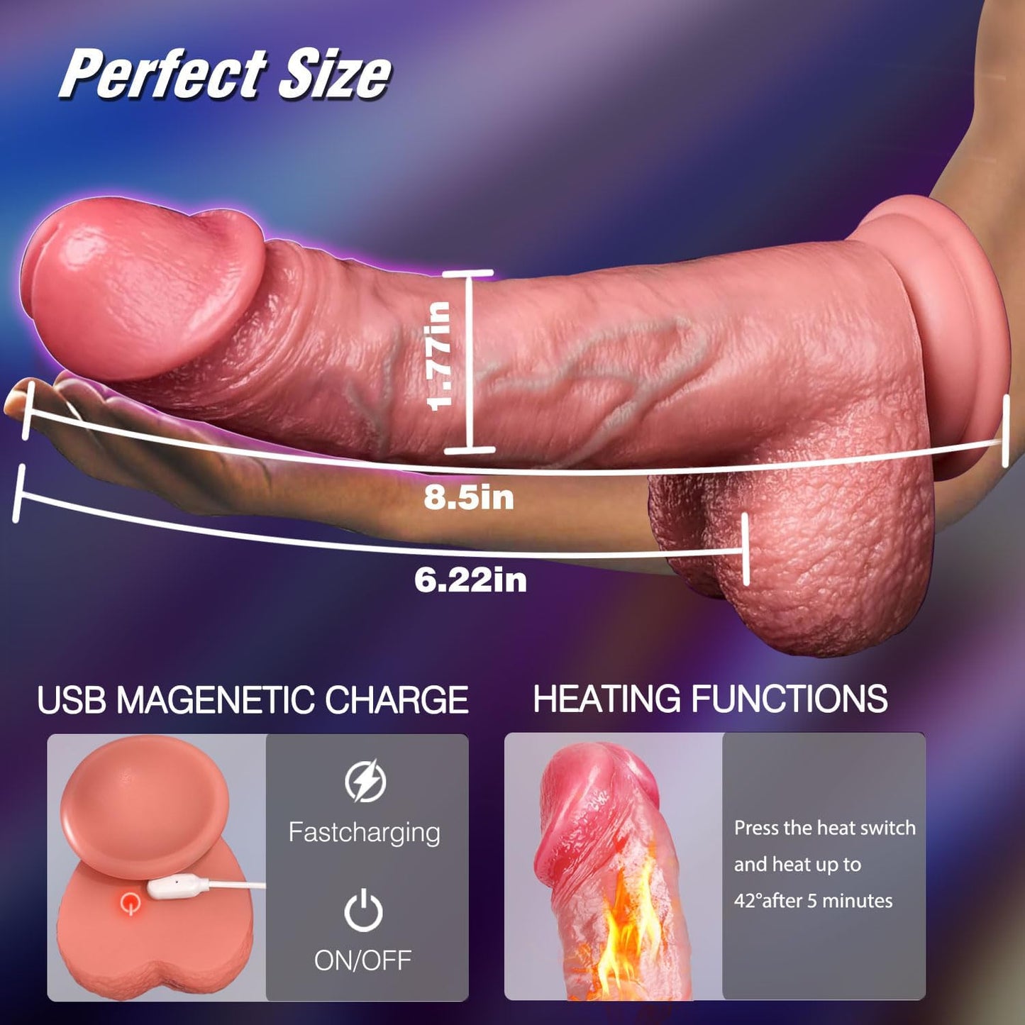ThrustBliss Heated Thrusting Dildo - Vixen | Nova Network