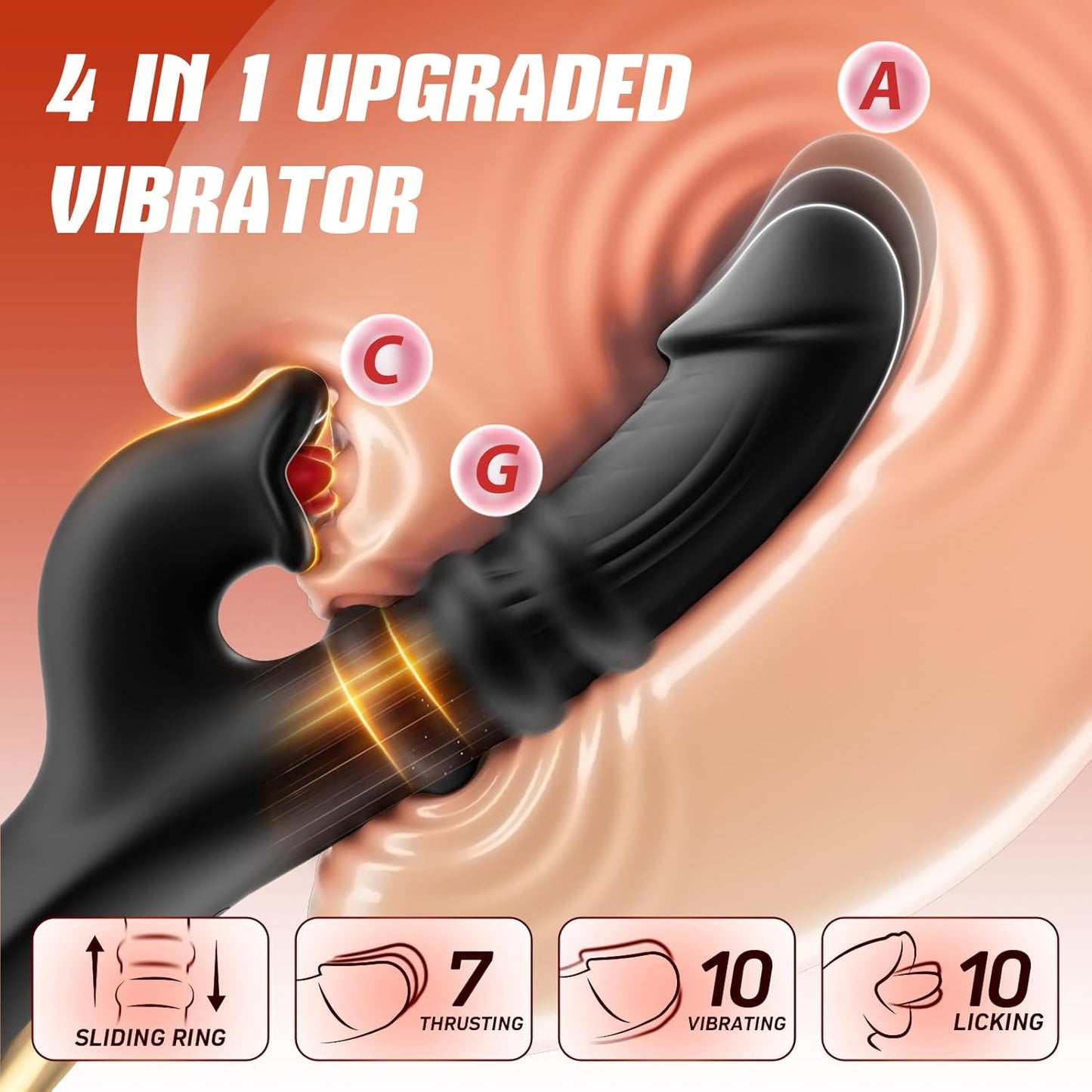 ThrustLick 4 - in - 1 G - Spot Licking Vibrator - Vixen | Nova Network