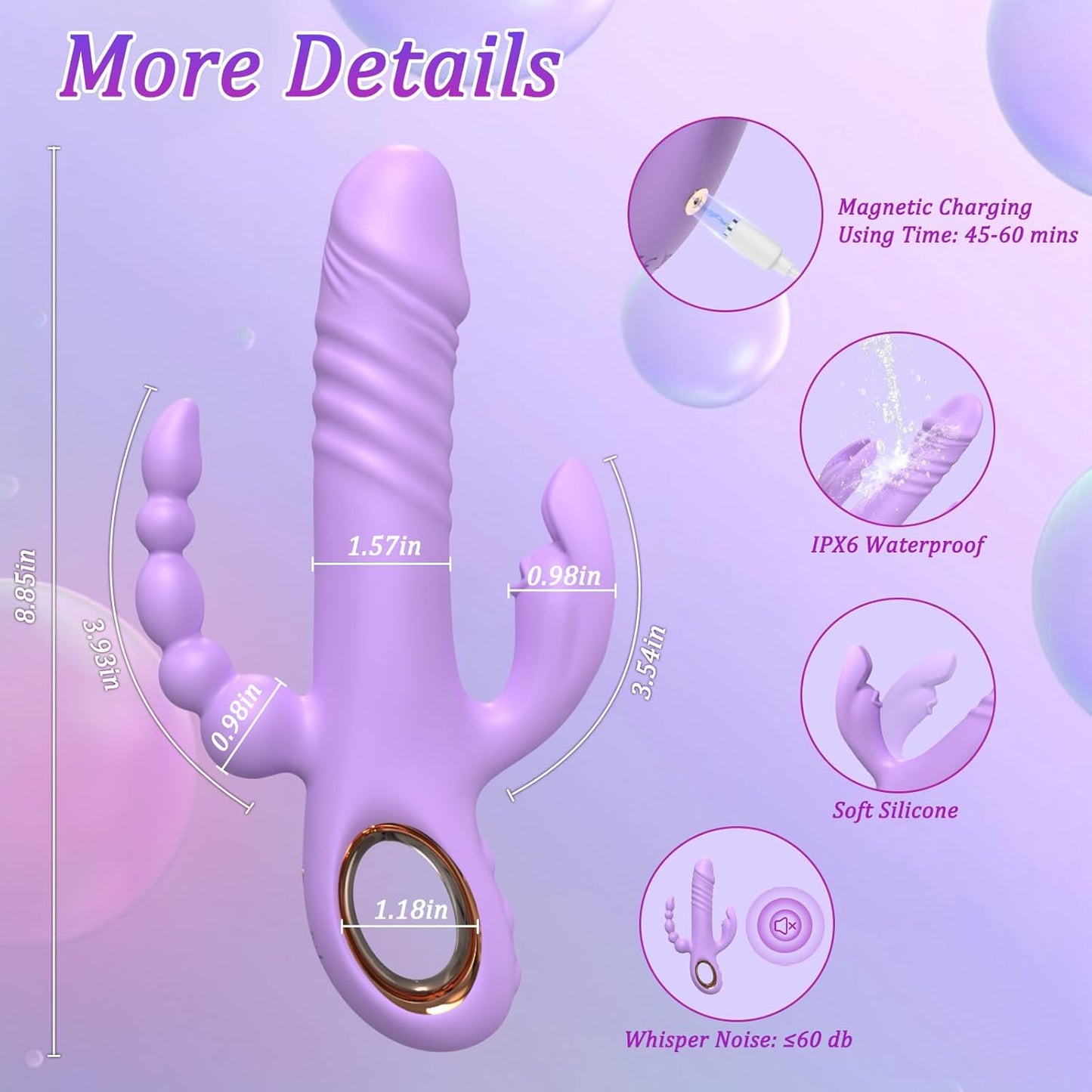 ThrustTriX 3 - in - 1 Pleasure Bunny Vibrator - Vixen | Nova Network