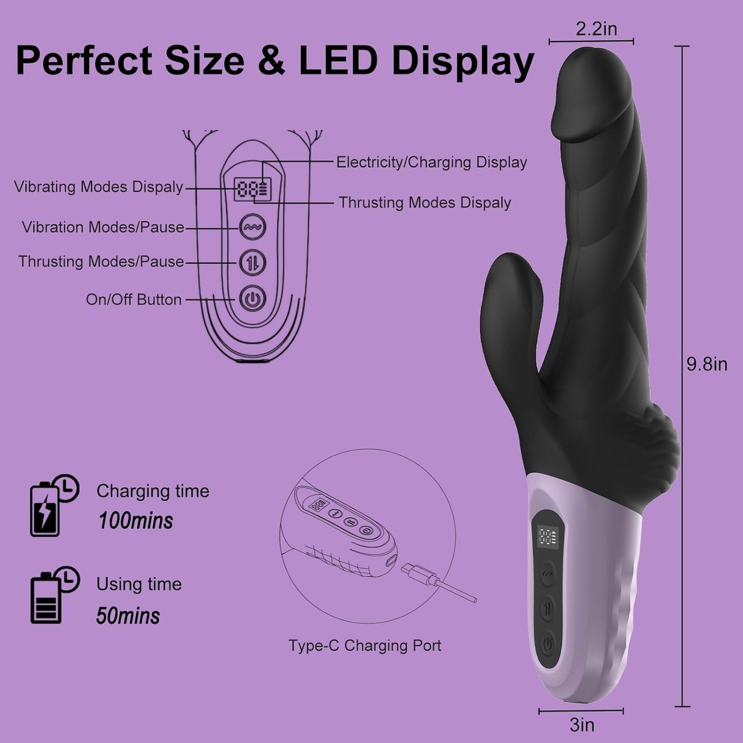 ThrustView Real Feel LED Dildo Vibrator - Vixen | Nova Network