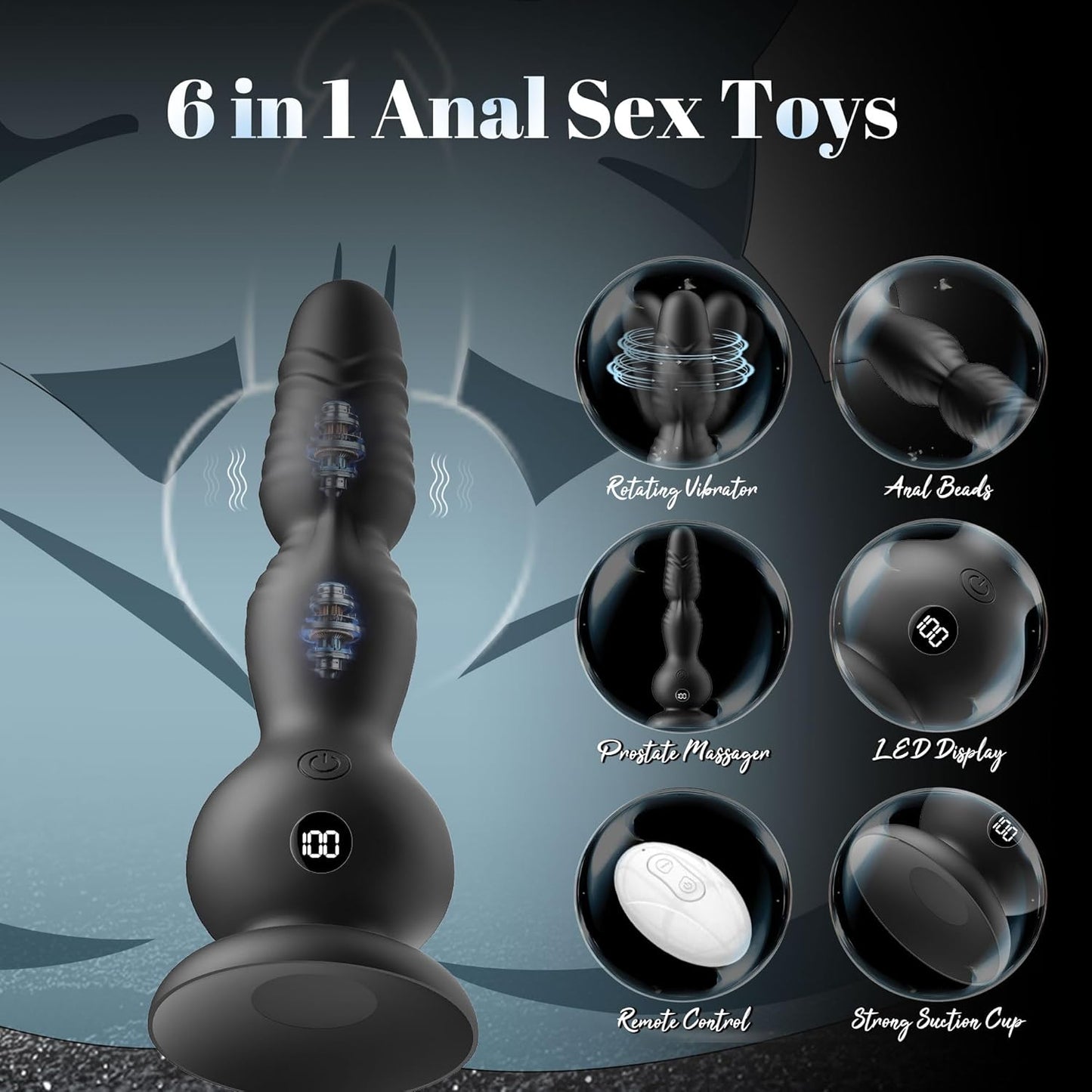 TorqueBeads 6 - in - 1 Rotating Prostate Massager - Vixen | Nova Network