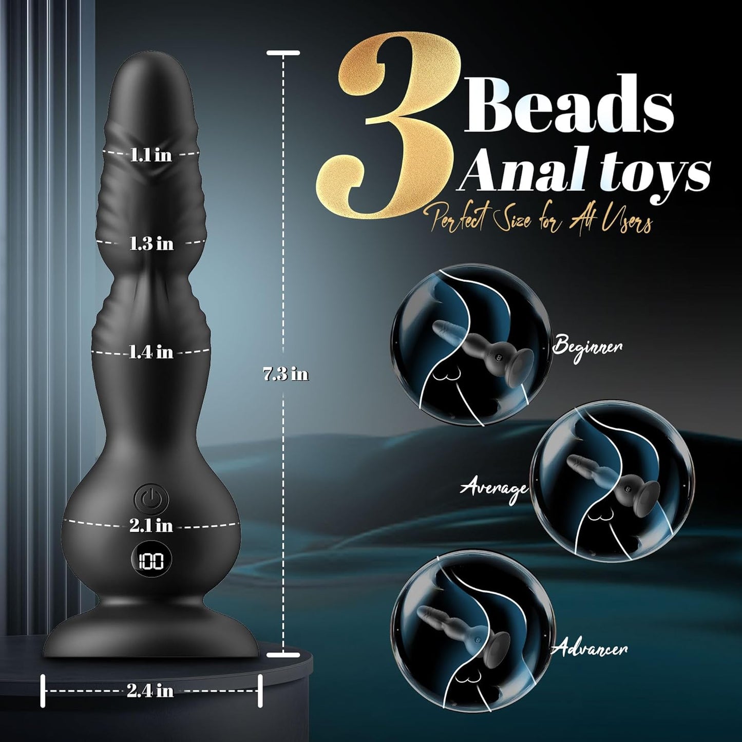 TorqueBeads 6 - in - 1 Rotating Prostate Massager - Vixen | Nova Network