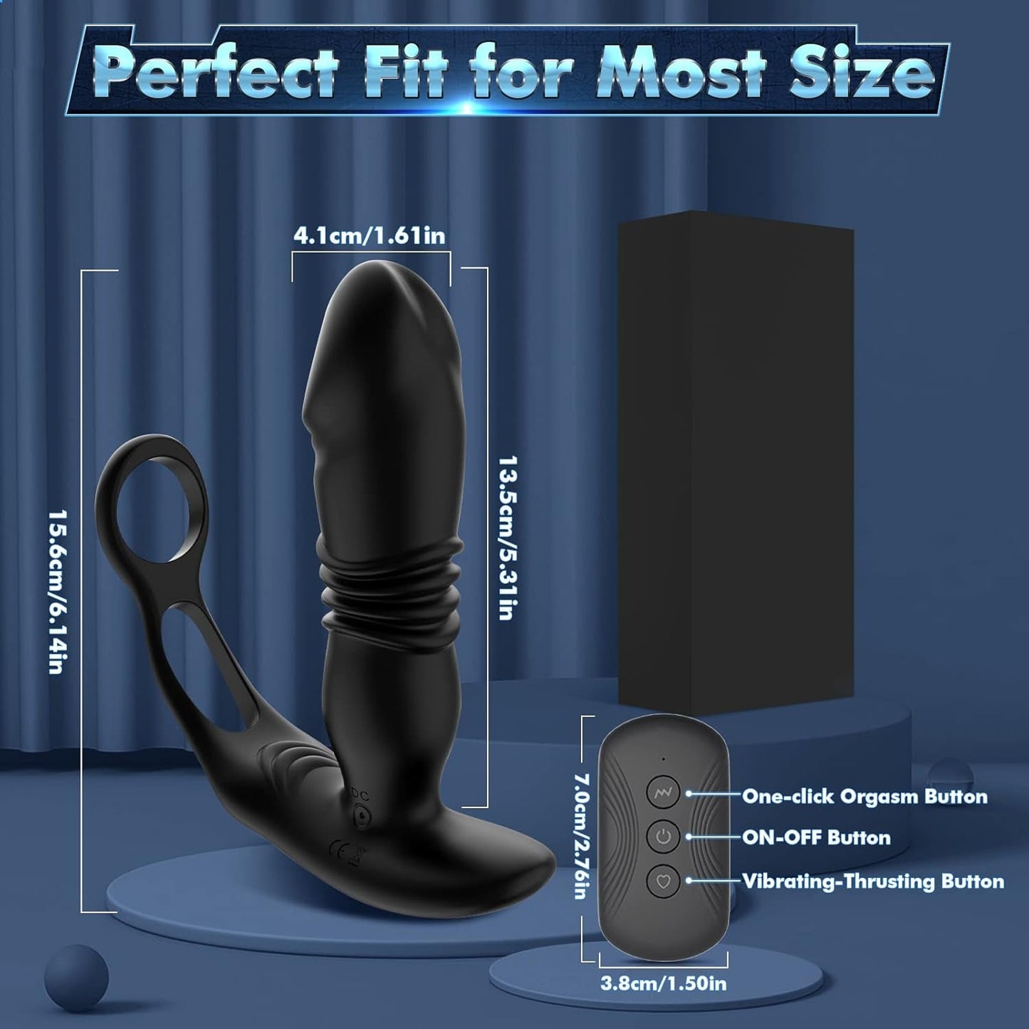 TriadSurge Thrusting Prostate Massager Dual Cock Ring - Vixen | Nova Network