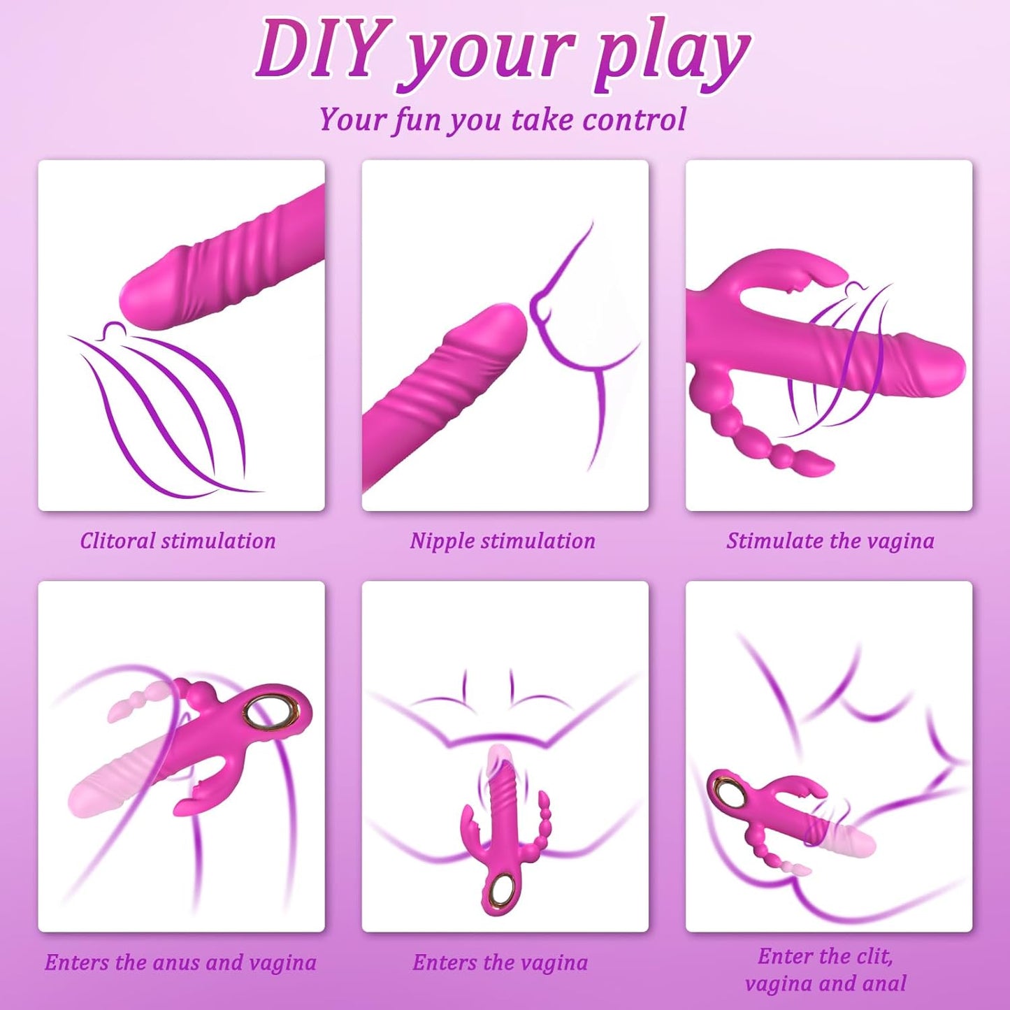 TriBunny 3 - in - 1 Thrusting Rabbit Vibrator - Vixen | Nova Network