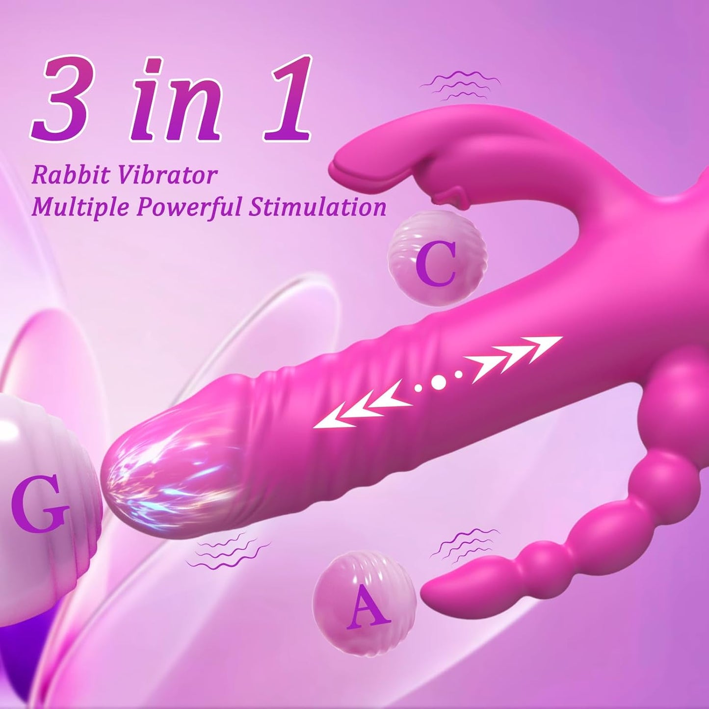 TriBunny 3 - in - 1 Thrusting Rabbit Vibrator - Vixen | Nova Network