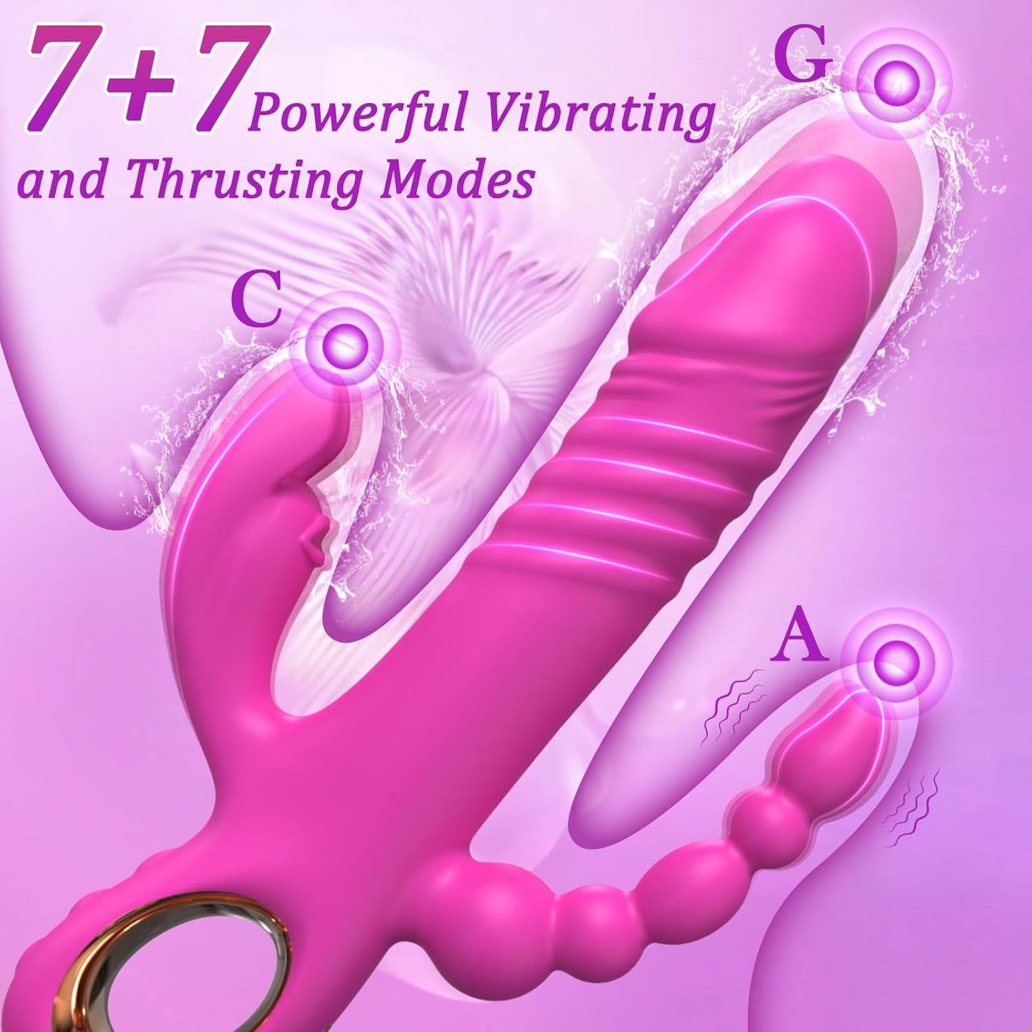 TriBunny 3 - in - 1 Thrusting Rabbit Vibrator - Vixen | Nova Network