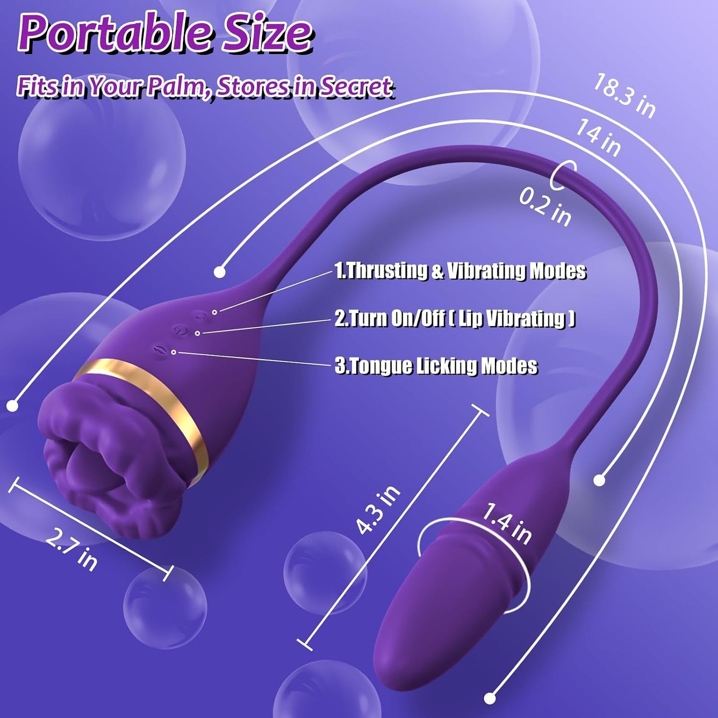 TripleBloom 3-in-1 Rose Vibrator – Suck, Lick & Thrust, Waterproof - Vixen Adult Playroom