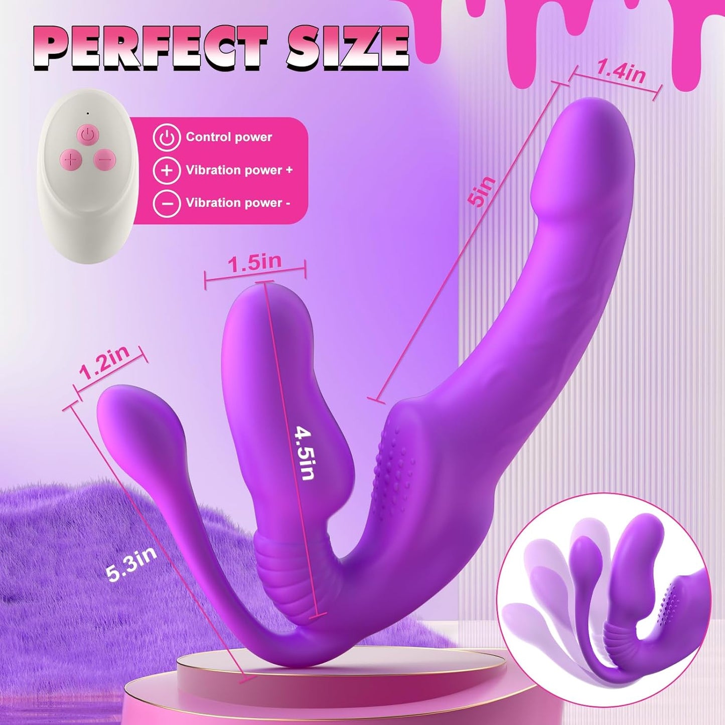 TriStim 3 - Head Strapless Vibrator for Couples - Vixen | Nova Network