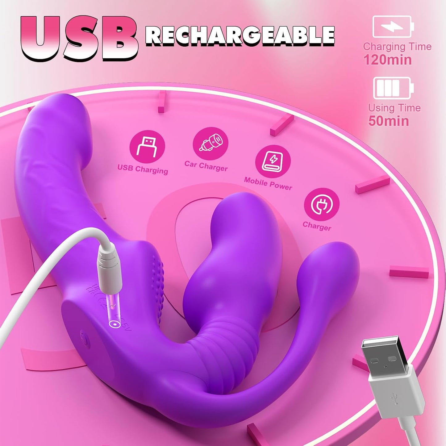 TriStim 3 - Head Strapless Vibrator for Couples - Vixen | Nova Network
