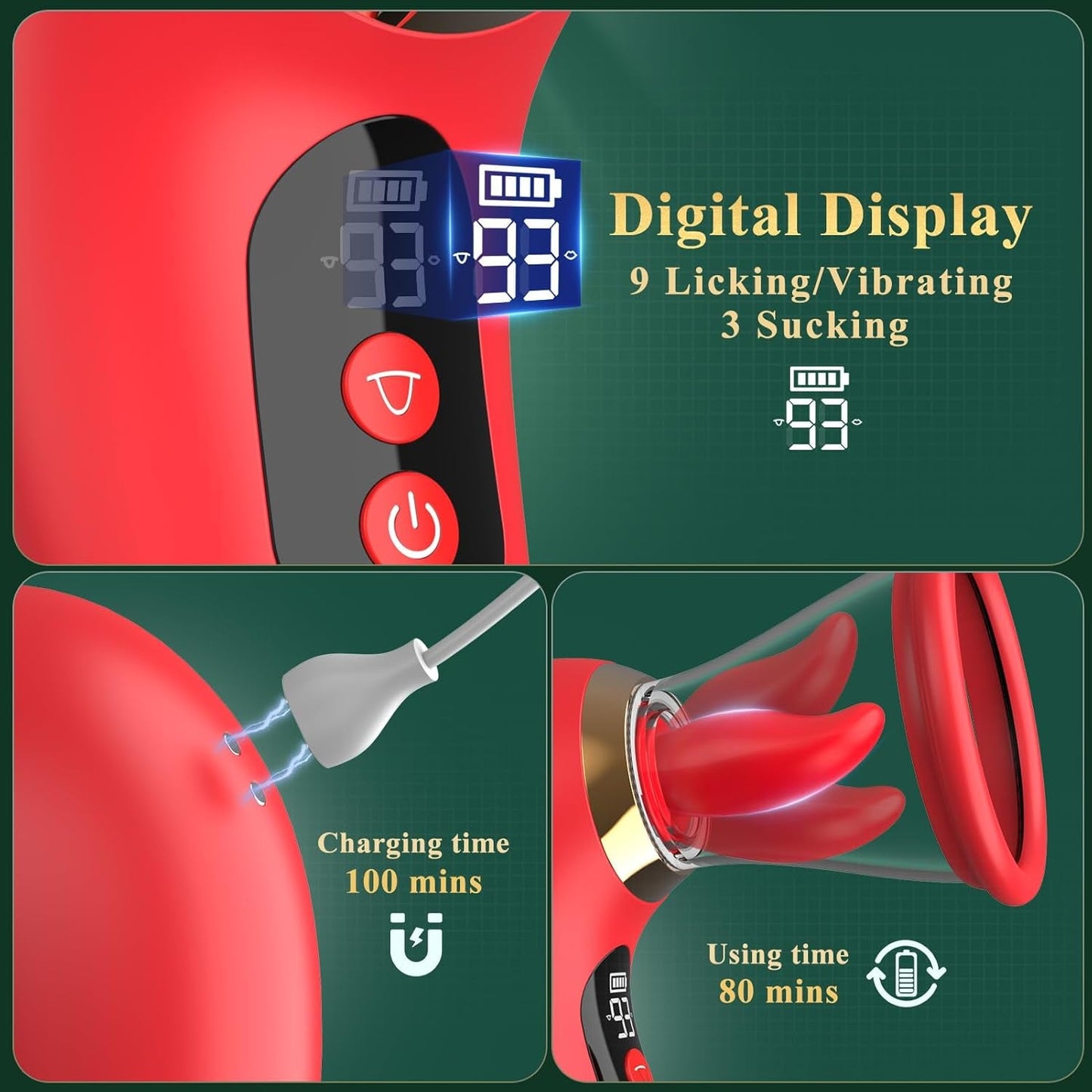 VelvetBloom 5 - in - 1 Pleasure Rose Sucking Vibrator - Vixen | Nova Network