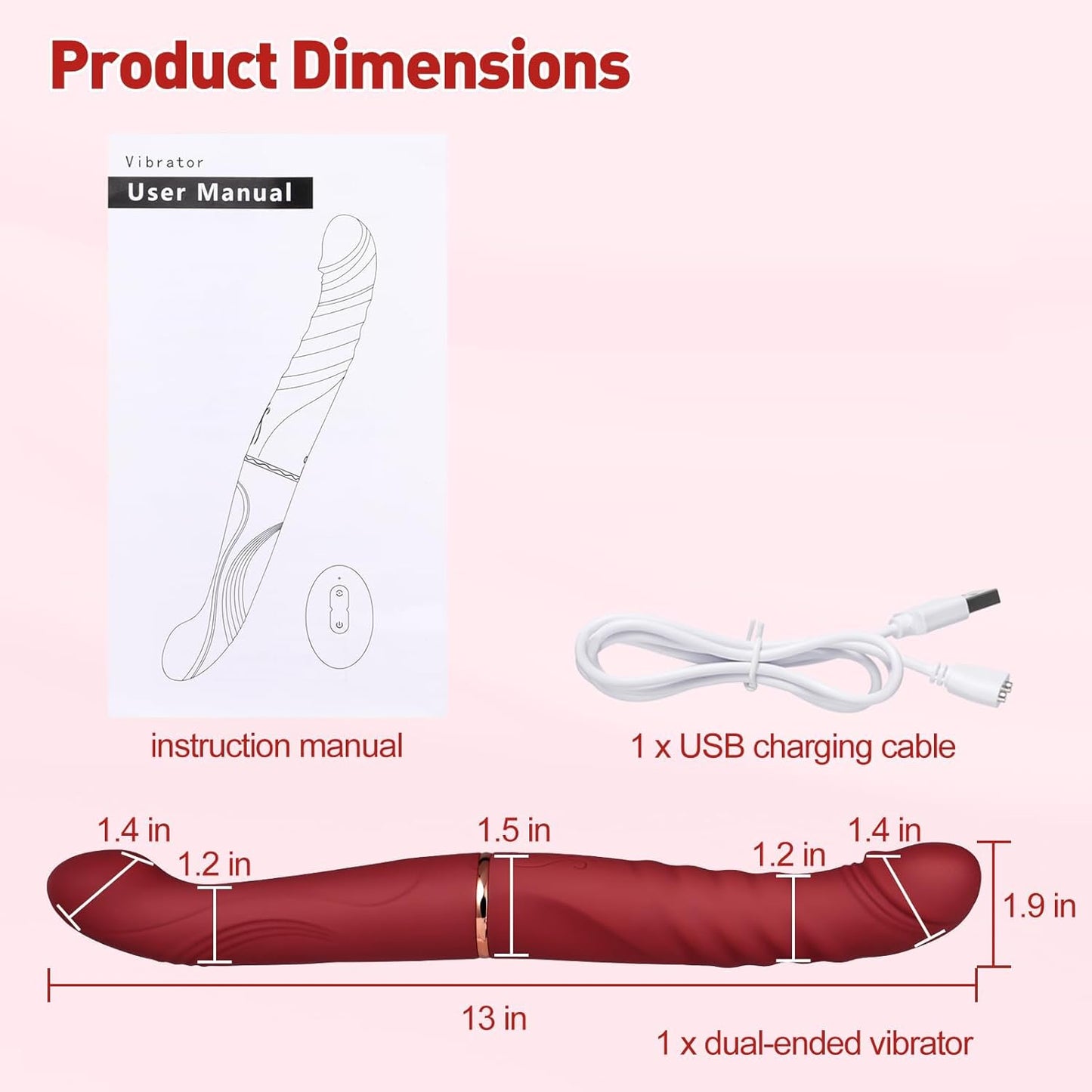 VelvetDuo Double Headed Thrusting Dildo Vibrator - Vixen | Nova Network