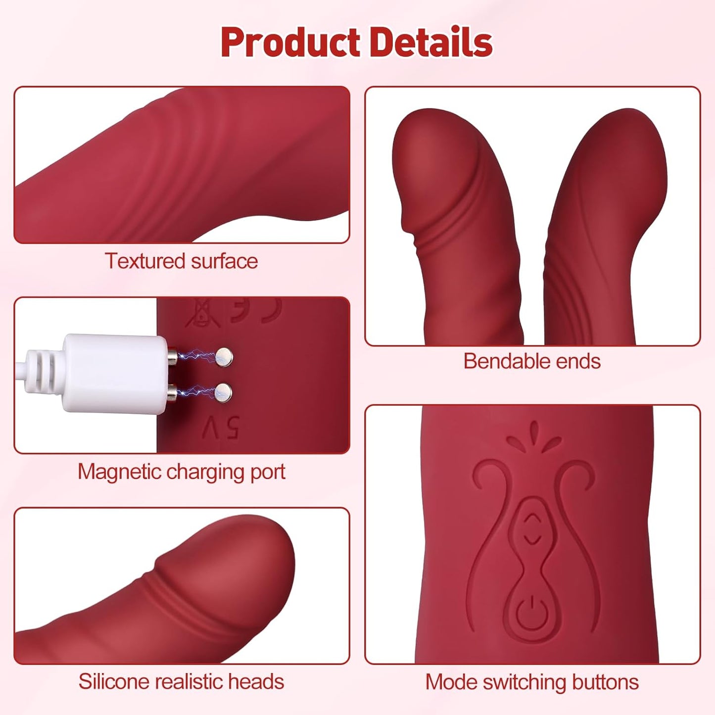 VelvetDuo Double Headed Thrusting Dildo Vibrator - Vixen | Nova Network