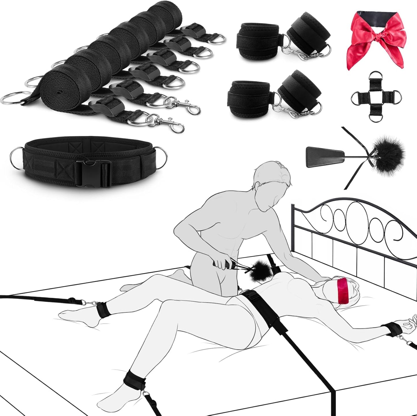 VelvetLock 6 - Strap Bed Bondage Set - Vixen | Nova Network