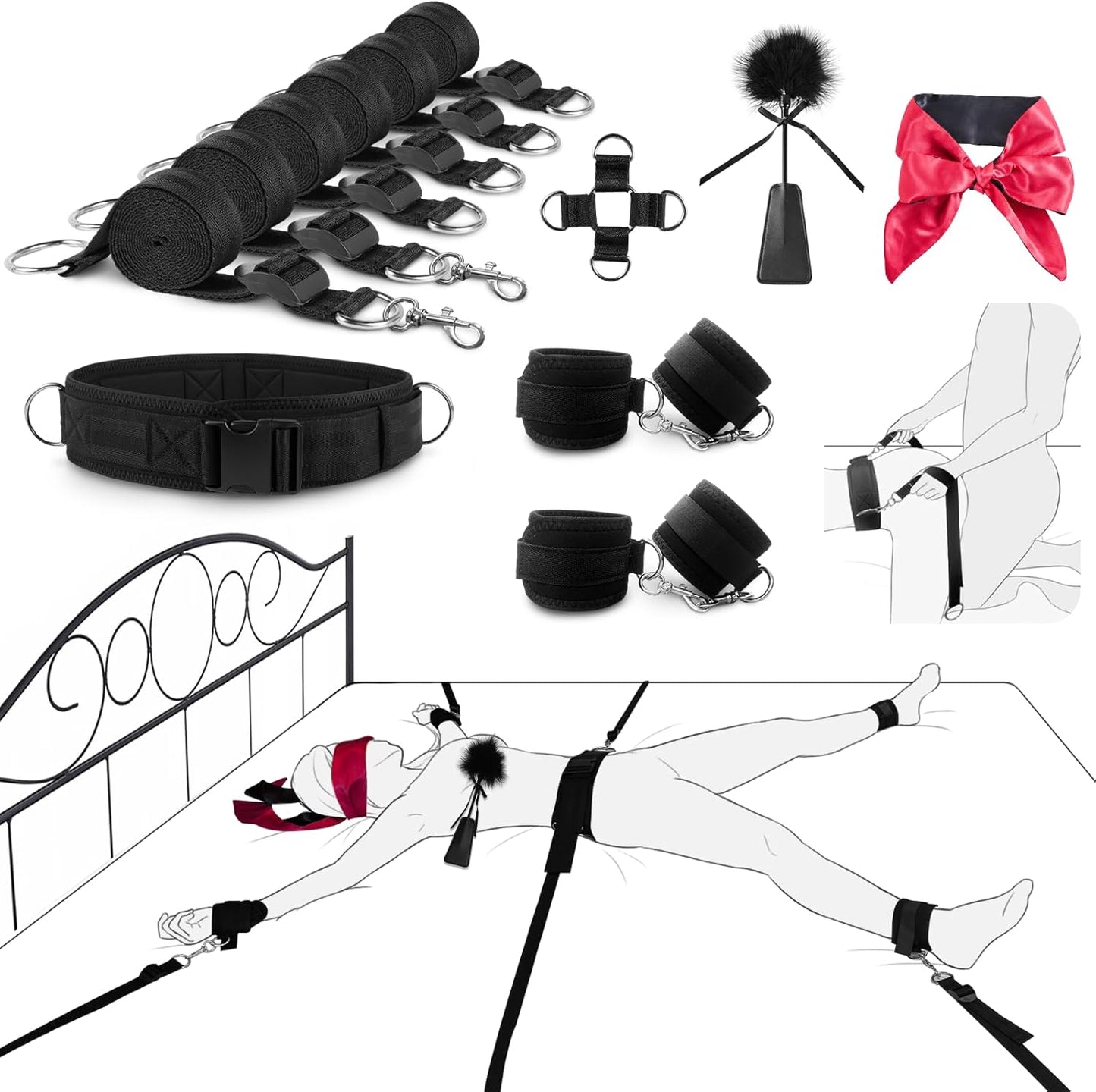 VelvetLock 6 - Strap Bed Bondage Set - Vixen | Nova Network