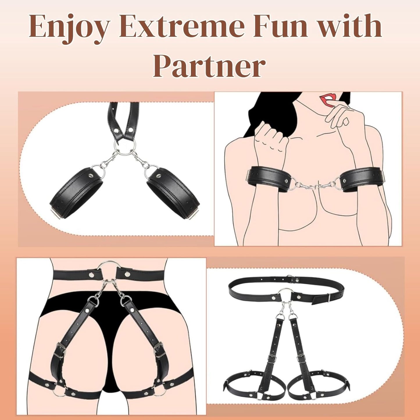 VelvetVice Wrist & Thigh BDSM Harness - Vixen | Nova Network