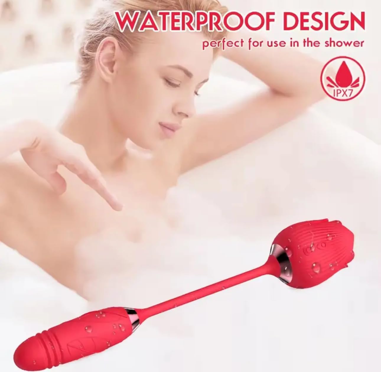 VelviRose 3 - in - 1 Rose Thrusting Vibrator - Vixen | Nova Network