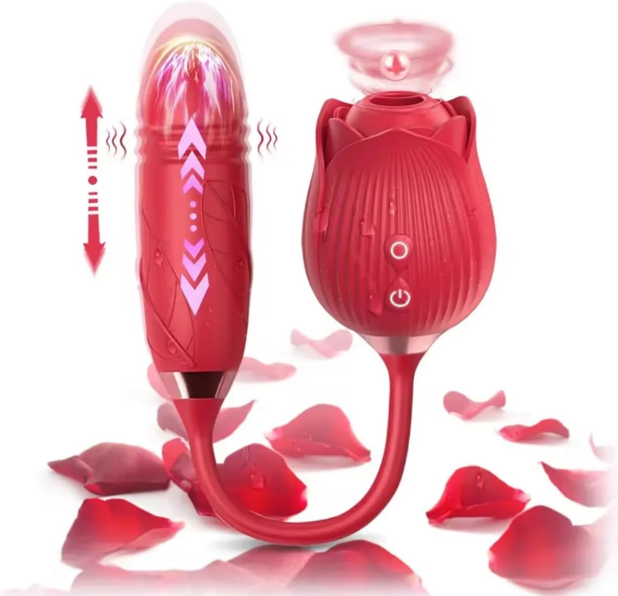 VelviRose 3 - in - 1 Rose Thrusting Vibrator - Vixen | Nova Network